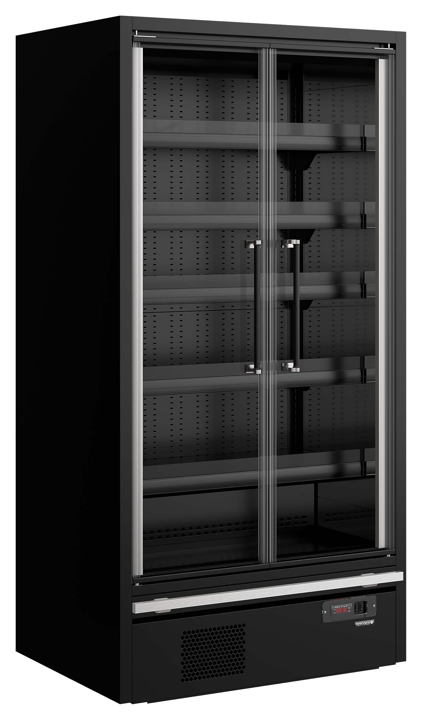 Vitrine réfrigérée professionnelle noire 2 portes vitrées positive - Galaxy+ GP10FGD Black - Tefcold