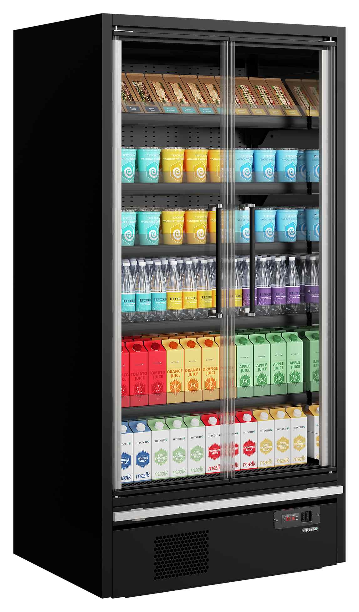 Vitrine réfrigérée professionnelle noire 2 portes vitrées positive - Galaxy+ GP10FGD Black - Tefcold en cuisine professionnelle