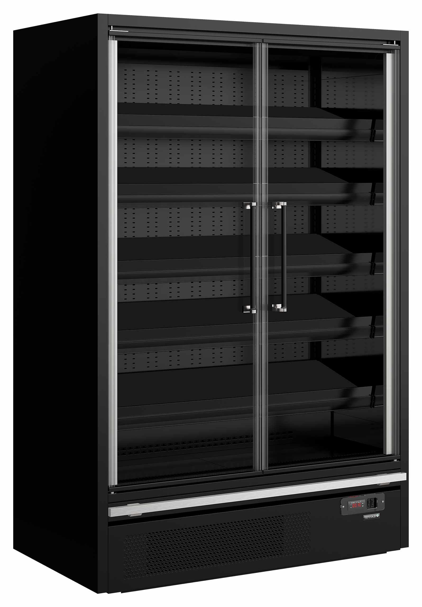 Vitrine réfrigérée professionnelle noire 2 portes vitrées positive - Galaxy+ GP14FGD Maxi Black - Tefcold