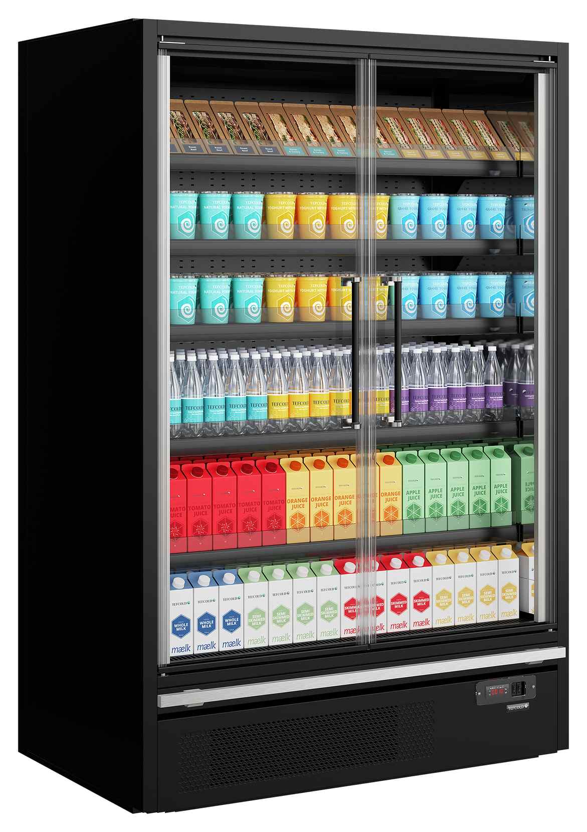 Vitrine réfrigérée professionnelle noire 2 portes vitrées positive - Galaxy+ GP14FGD Maxi Black - Tefcold en cuisine professionnelle