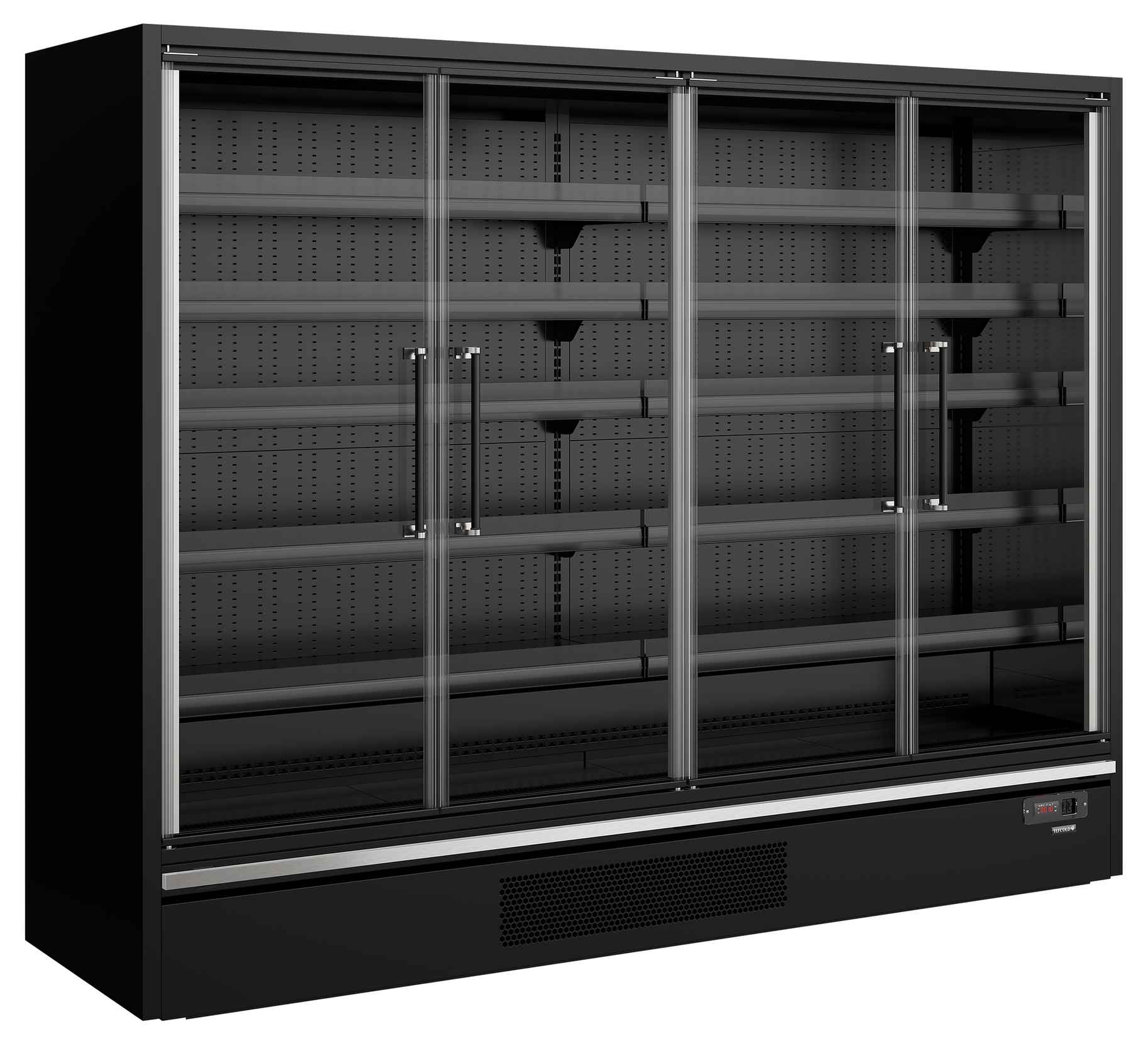 Vitrine réfrigérée professionnelle noire 4 portes vitrées positive - Galaxy+ GP26FGD Maxi Black - Tefcold