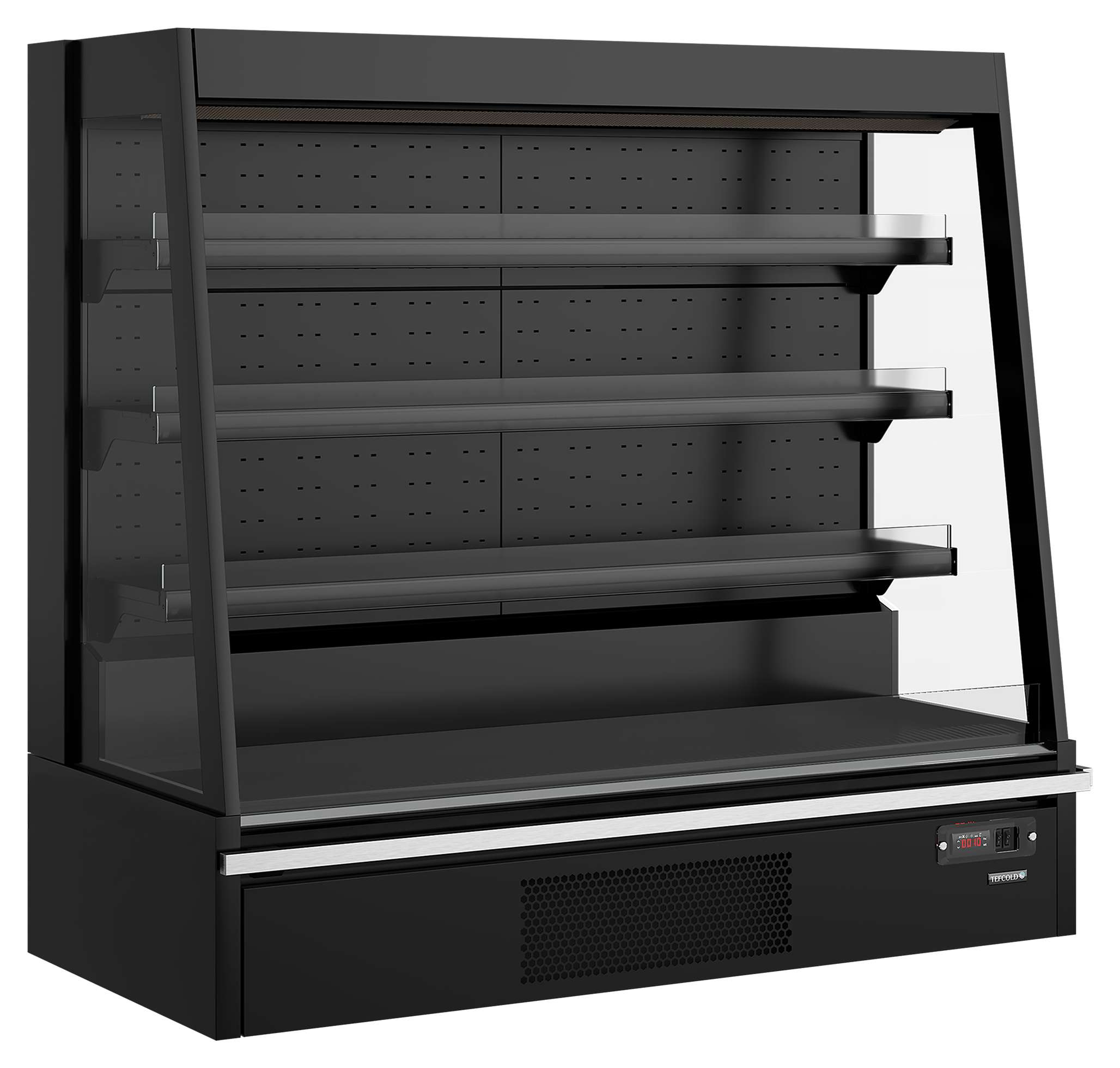 Vitrine réfrigérée basse tête de gondole noire positive 360 litres à rideau - Galaxy+ GPL14 Black HC - Tefcold