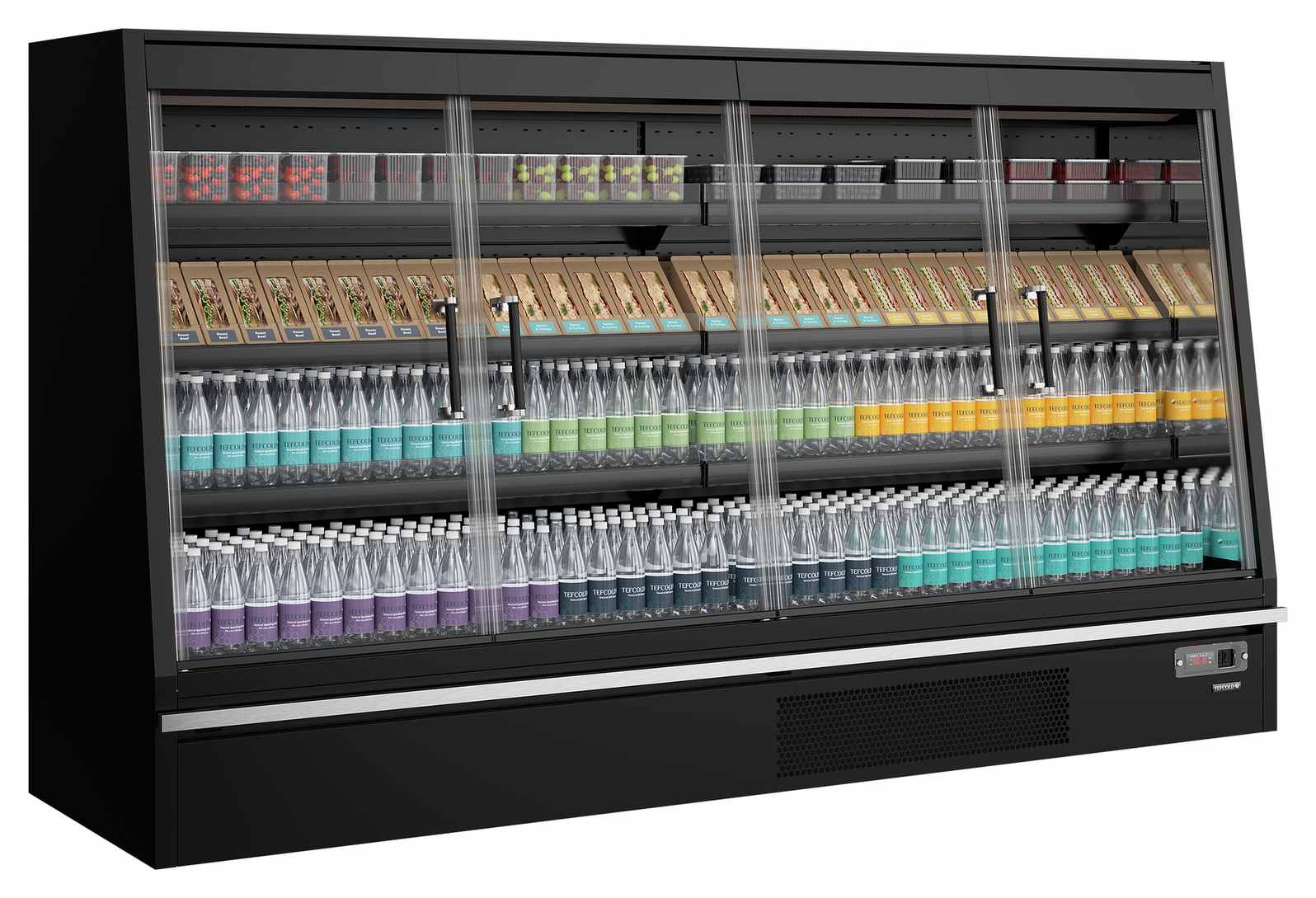 Vitrine réfrigérée basse noire positive - Galaxy+ GPL26FGD Black - Tefcold en cuisine professionnelle