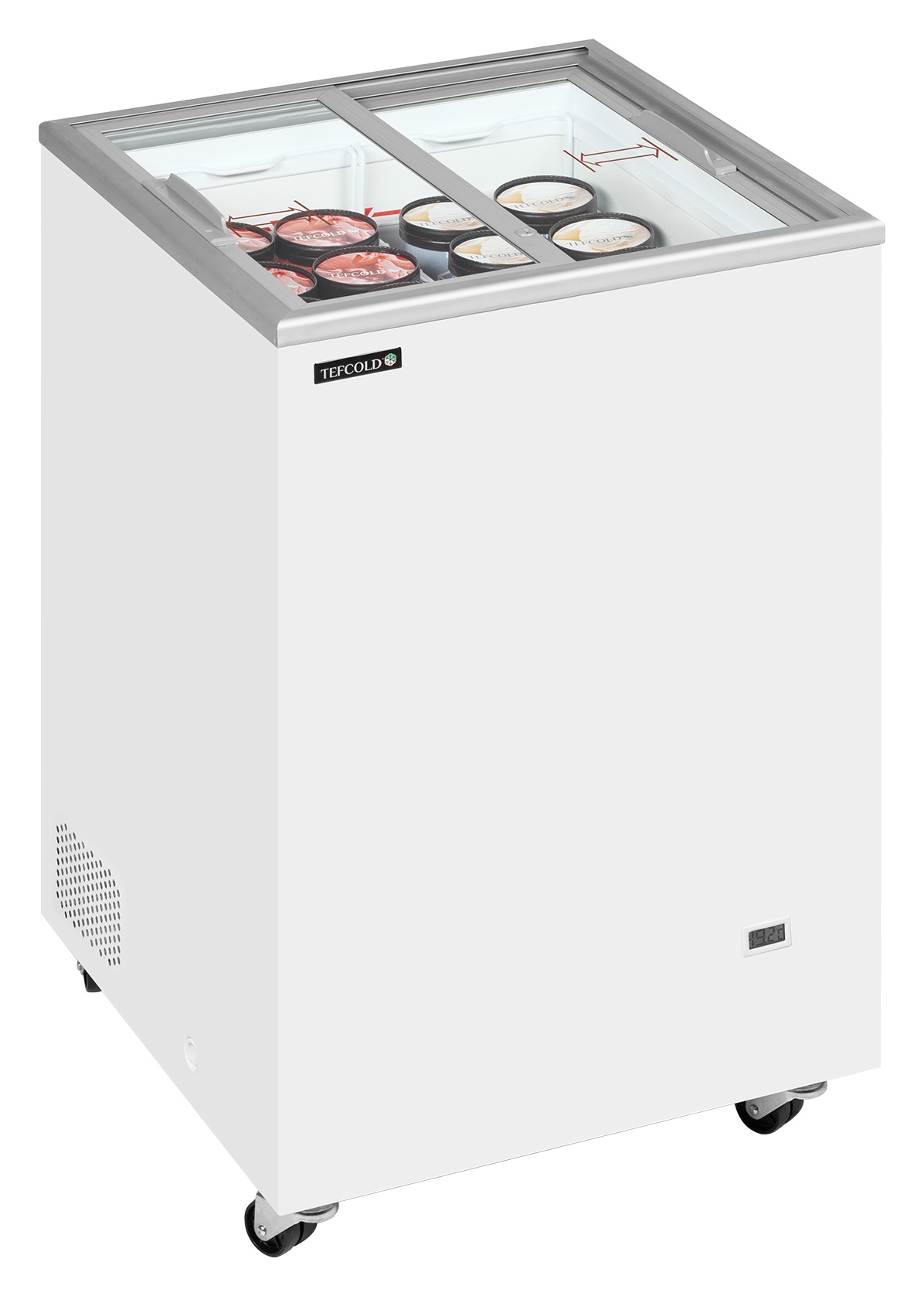 Congélateur coffre professionnel couvercles coulissants vitrés plats 91 litres 2 paniers - IC102SC - Tefcold en cuisine professionnelle