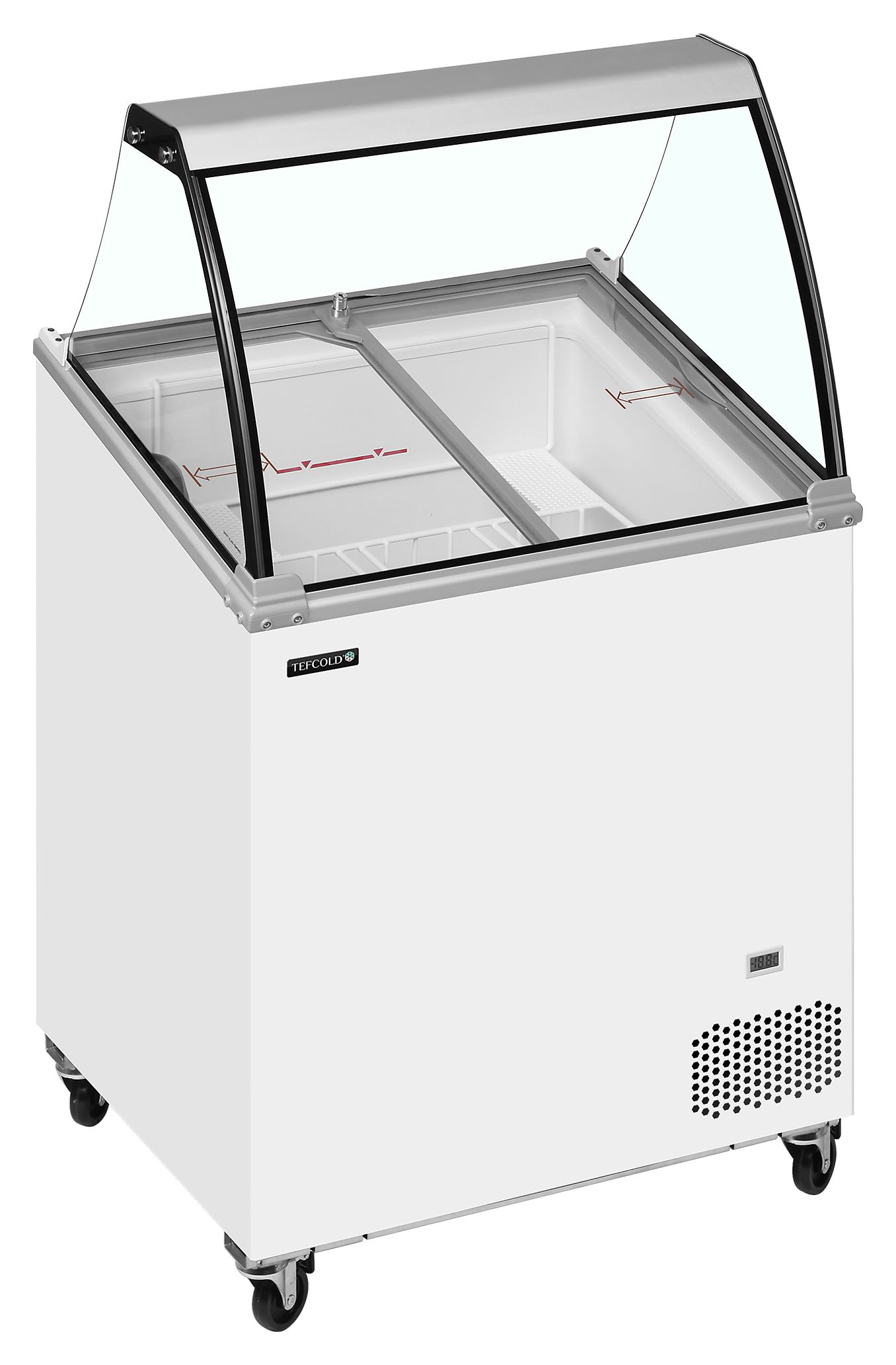 Congélateur professionnel à crème glacée couvercle de service incliné 144 l -24 à -14 °C 1760 mm - IC202SCE-SO - Tefcold