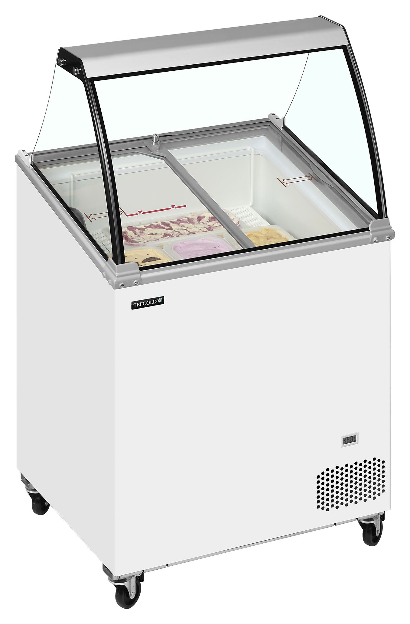 Congélateur professionnel à crème glacée couvercle de service incliné 144 l -24 à -14 °C 1760 mm - IC202SCE-SO - Tefcold en cuisine professionnelle