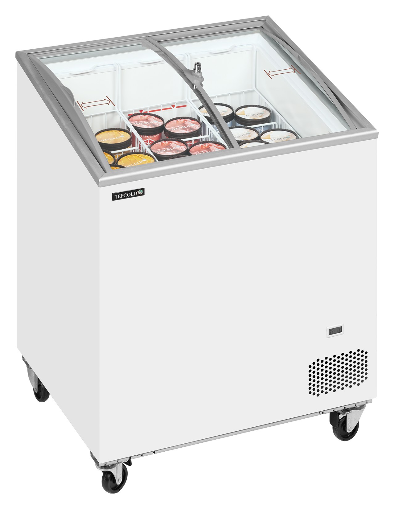 Congélateur coffre professionnel couvercles coulissants vitrés bombés 157 litres négatif 2 paniers - IC202SCEB - Tefcold en cuisine professionnelle