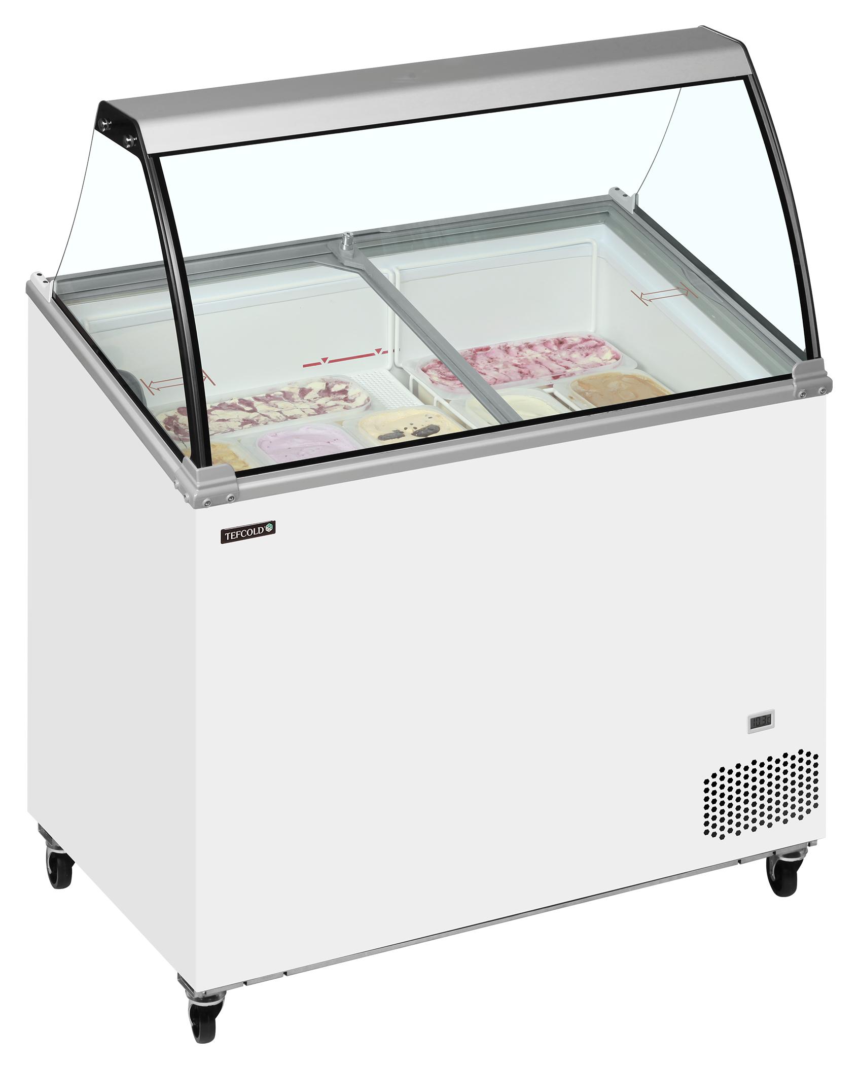 Congélateur professionnel à crème glacée couvercle de service incliné 230 l -24 à -14 °C 1660 mm - IC302SCE-SO - Tefcold en cuisine professionnelle