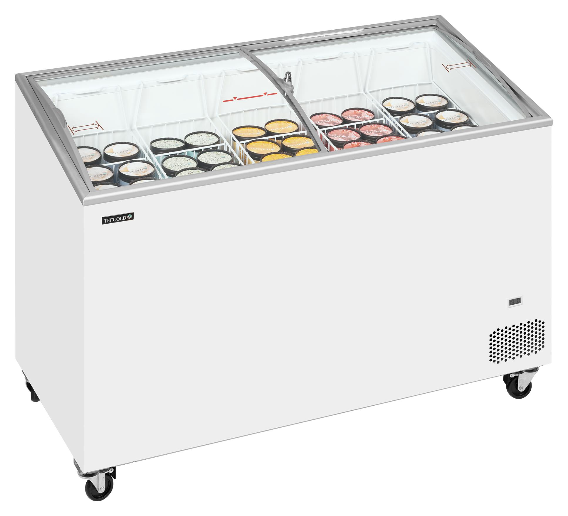 Congélateur coffre professionnel couvercles coulissants vitrés bombés 310 litres négatif - IC402SCEB - Tefcold en cuisine professionnelle