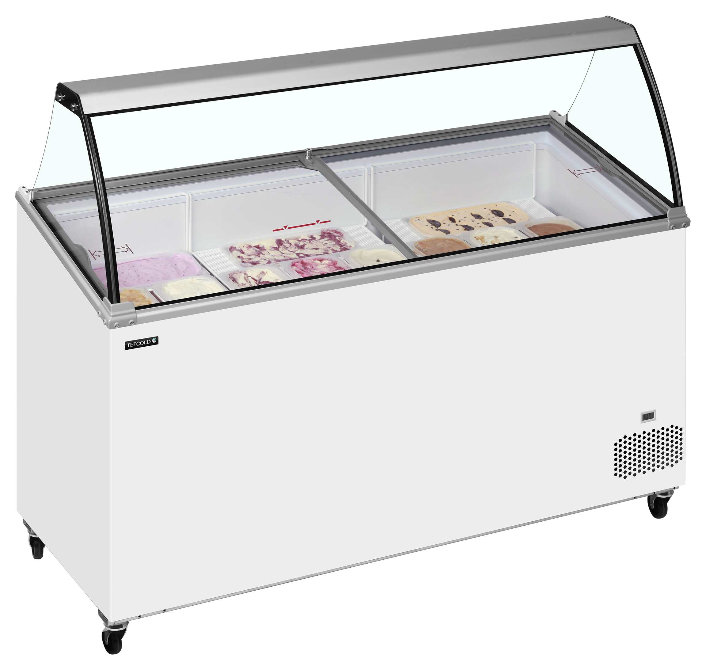 Congélateur professionnel à crème glacée couvercle de service incliné 398 l -24 à -14 °C 1660 mm - IC502SCE-SO - Tefcold en cuisine professionnelle