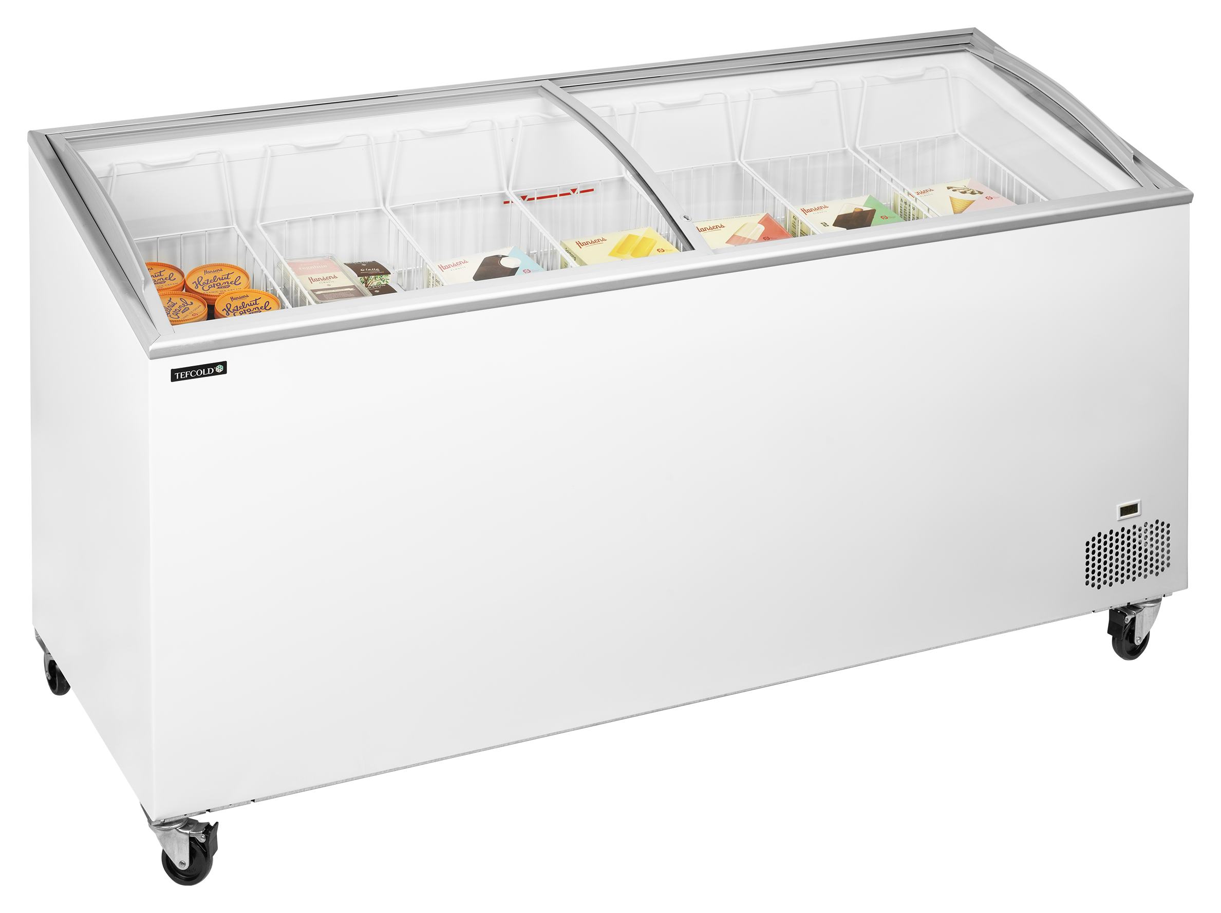 Congélateur coffre professionnel couvercles coulissants vitrés bombés 481 litres négatif - IC552SCEB - Tefcold en cuisine professionnelle