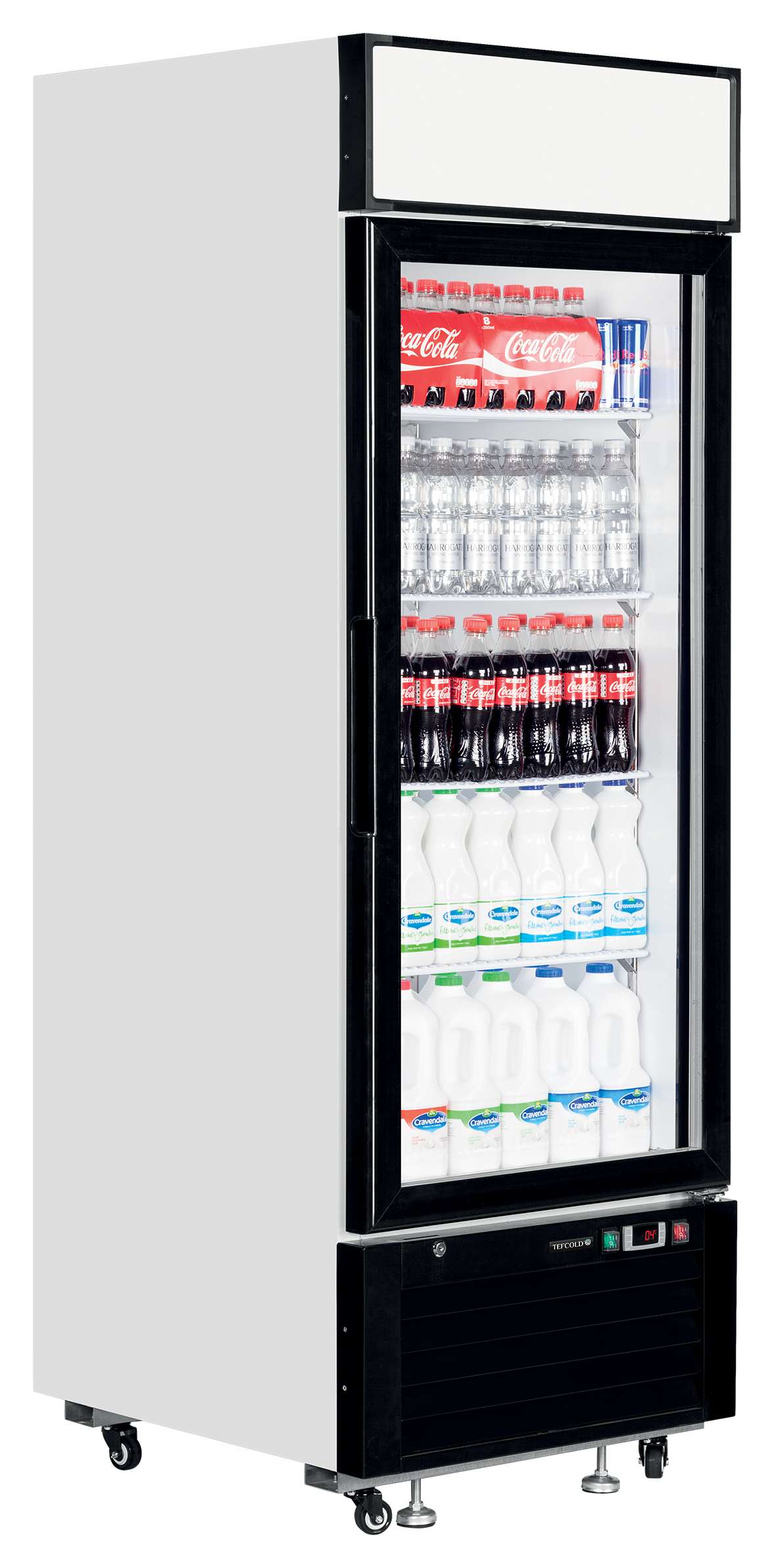 Vitrine professionnelle froid positive 1 porte vitrée blanche 405 L - LGC2500 - Tefcold en cuisine professionnelle