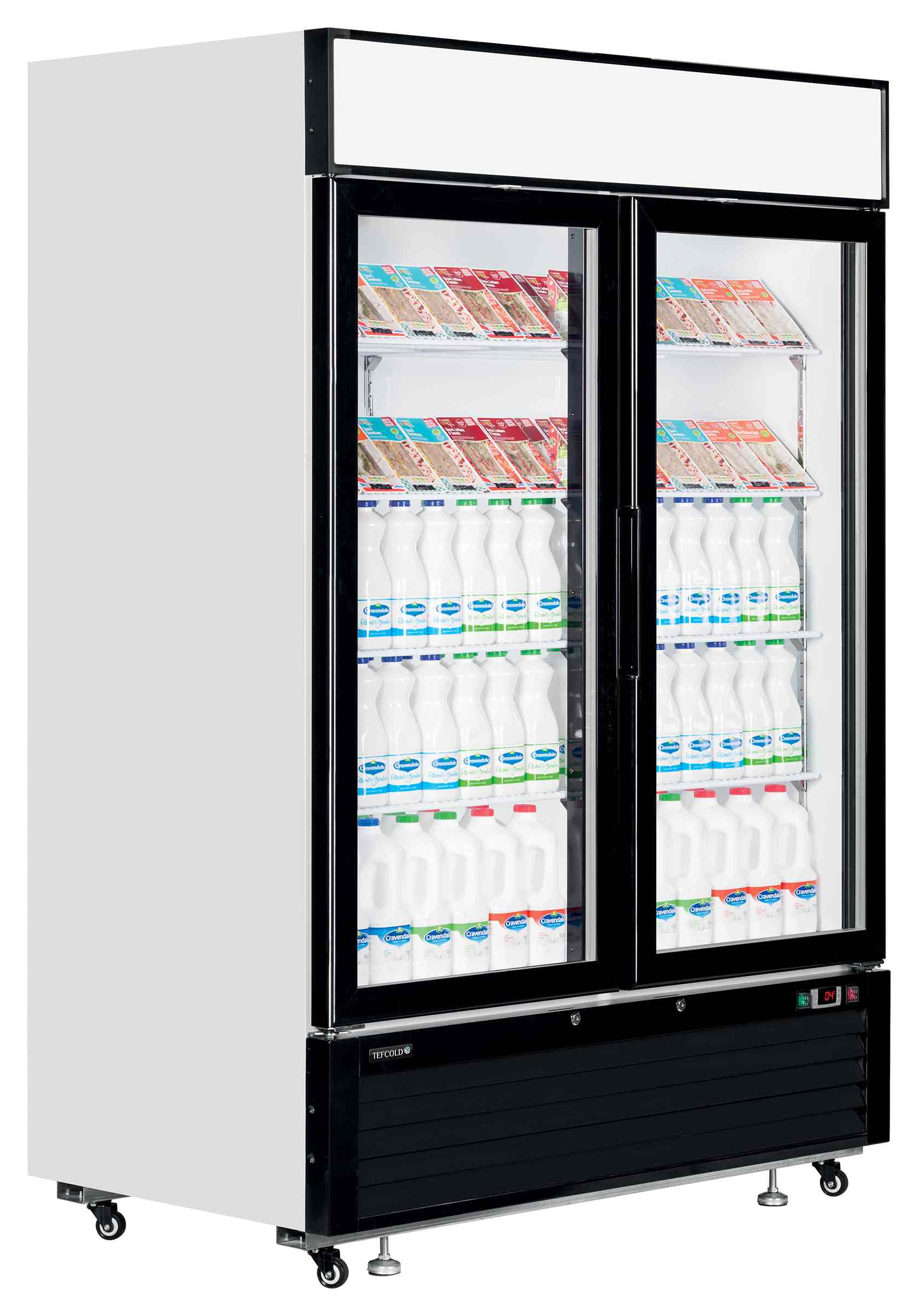 Vitrine professionnelle froid positive avec canopy LED à fermeture automatique - LGC5000 - Tefcold en cuisine professionnelle