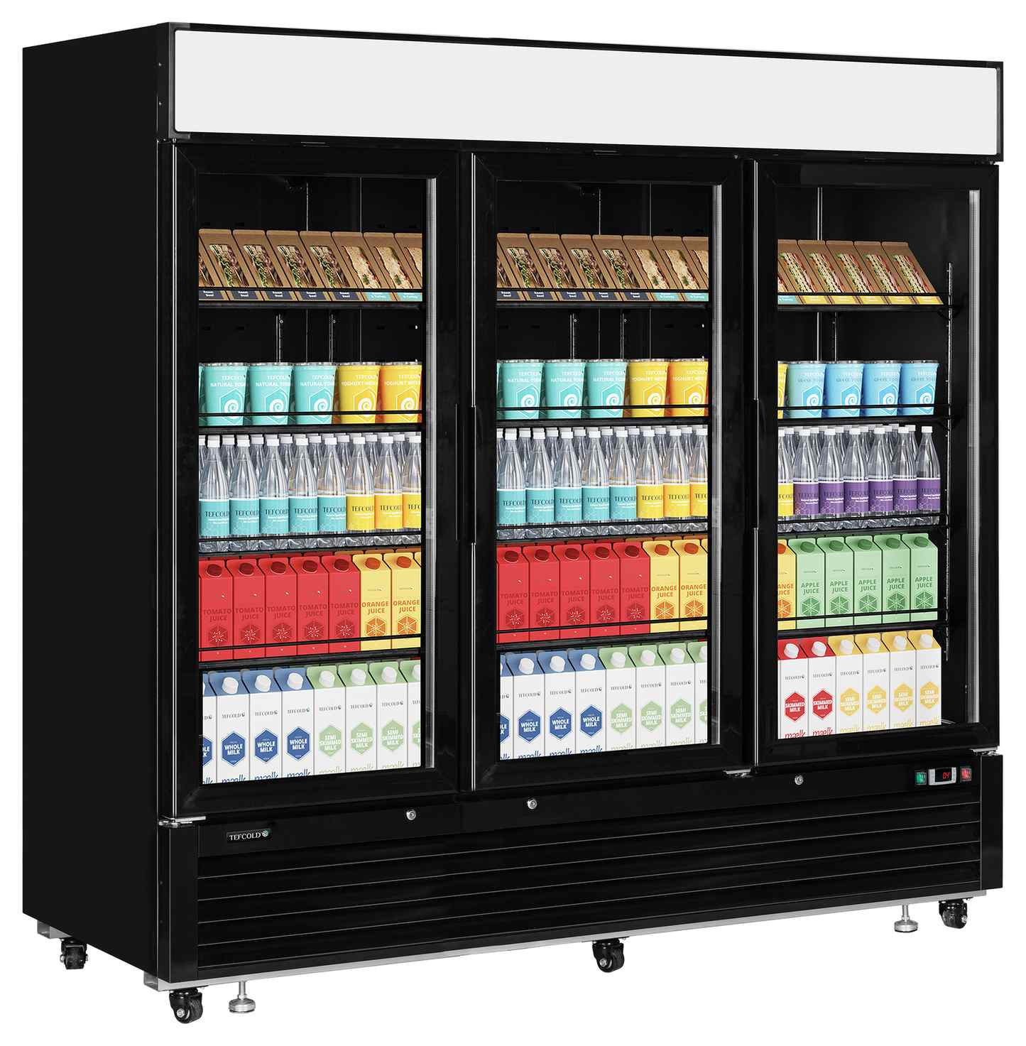Vitrine professionnelle noire 3 portes vitrées positive - LGC7500B - Tefcold en cuisine professionnelle