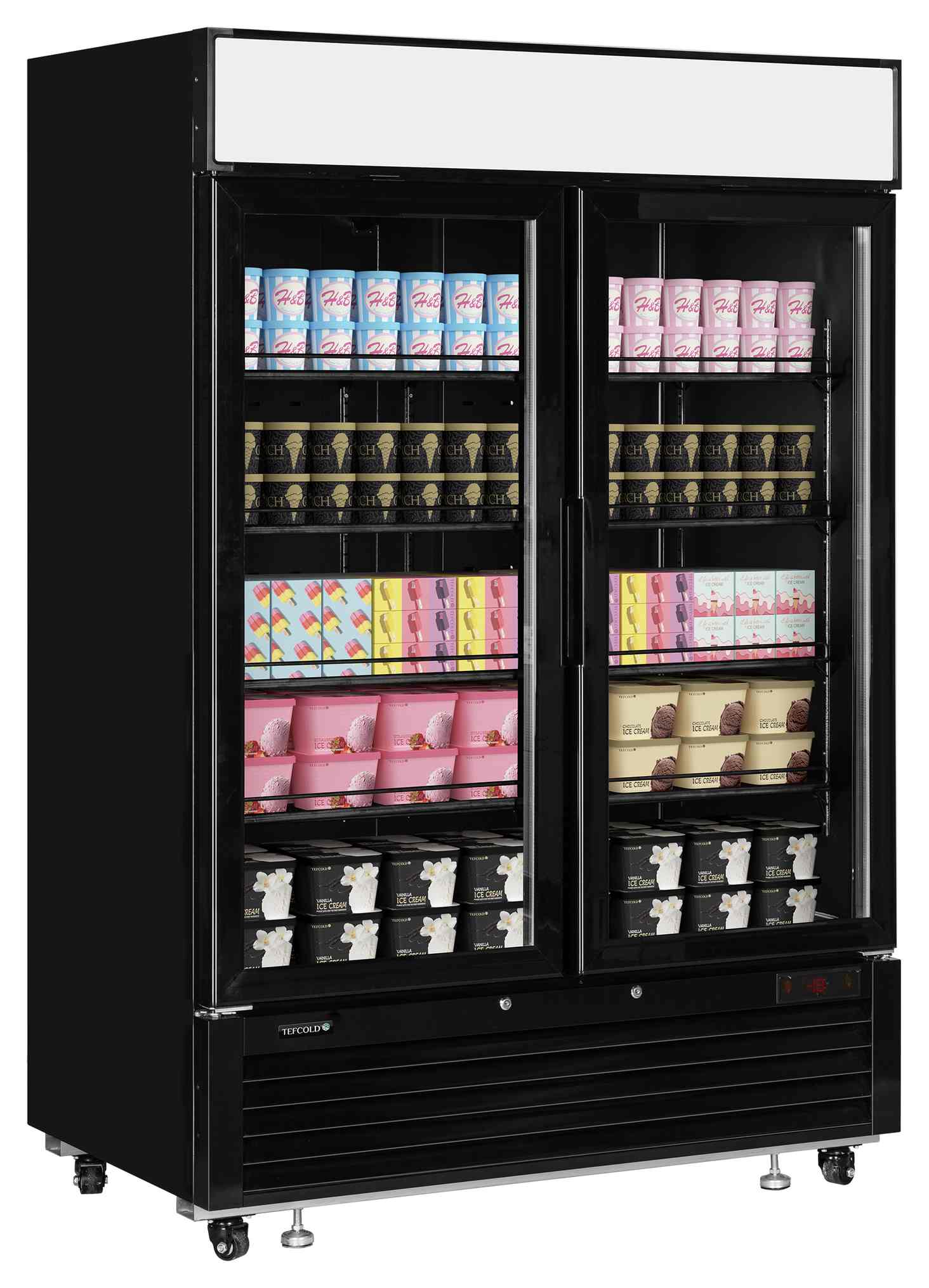 Vitrine négative noire 2 portes vitrées - LGF5000B - Tefcold en cuisine professionnelle