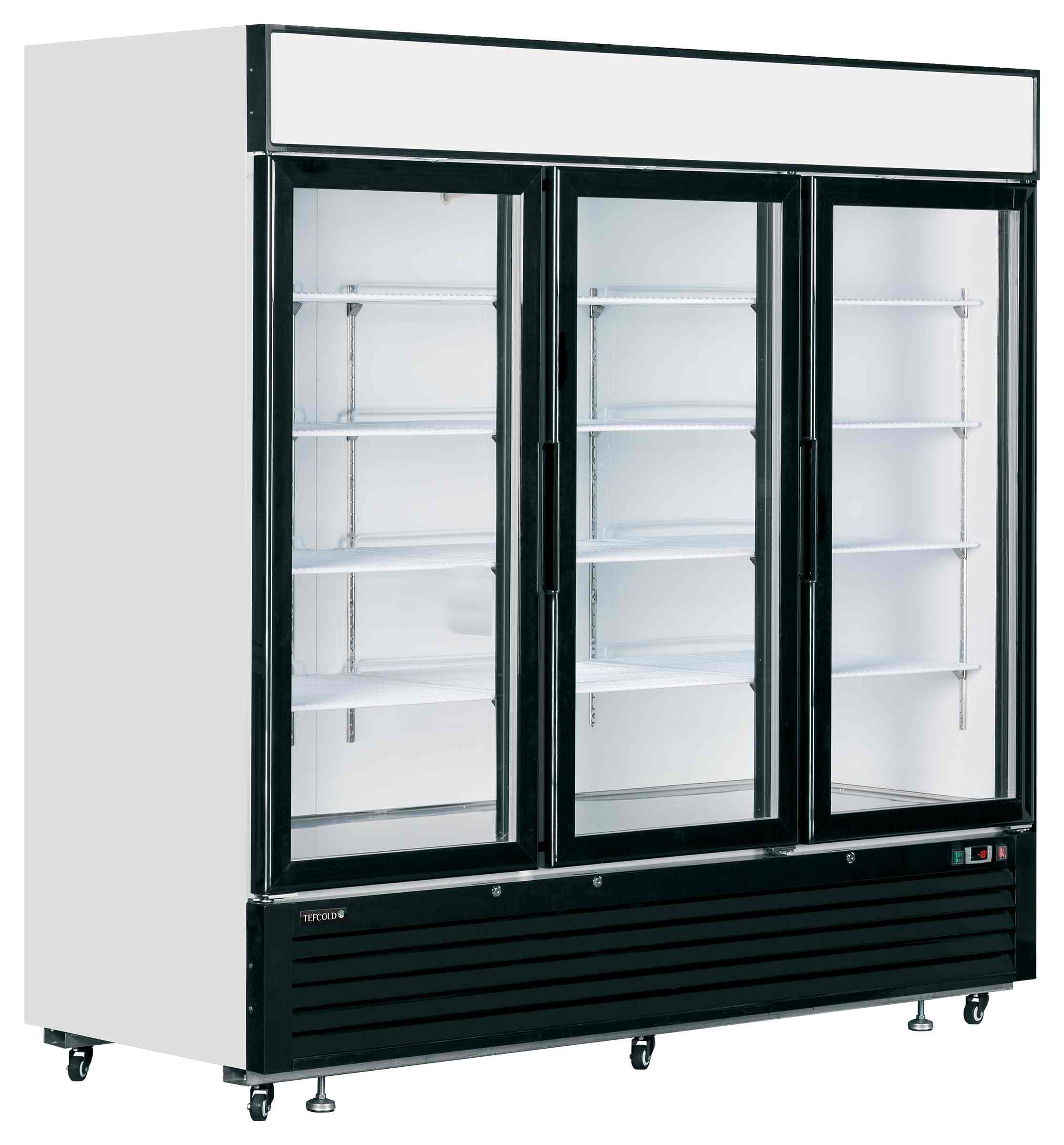 Vitrine professionnelle positive 3 portes vitrées blanche 1436 litres - LGF7500 - Tefcold