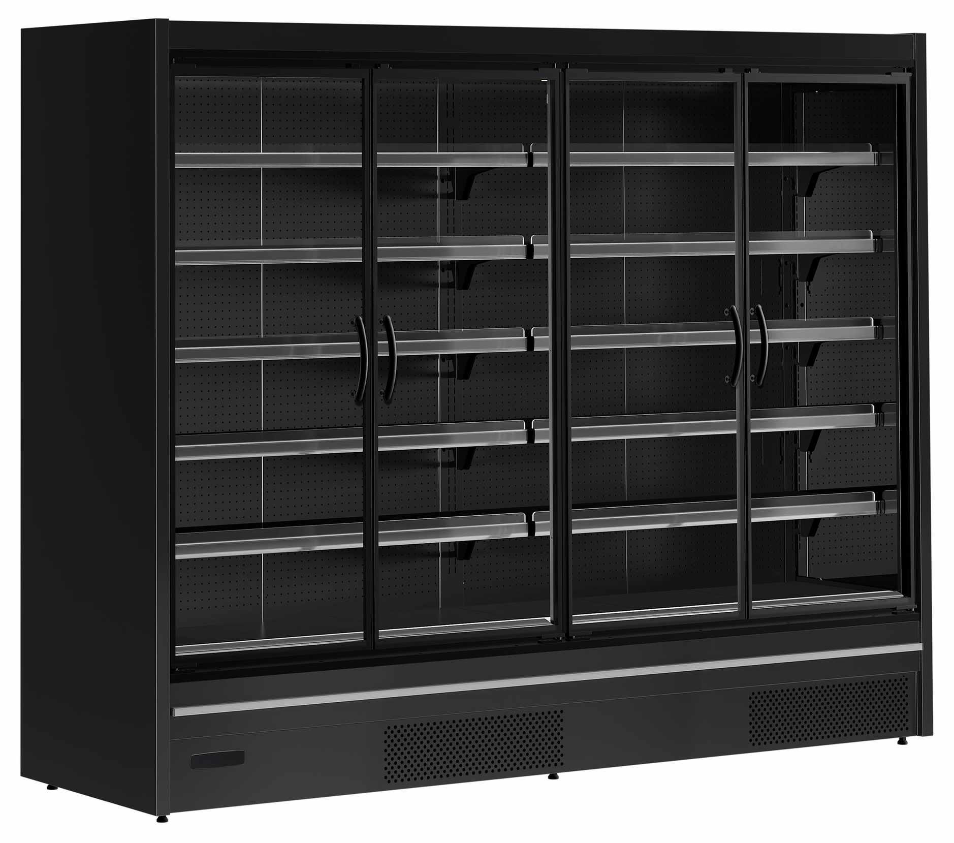 Vitrine réfrigérée professionnelle noire 4 portes vitrées positive - MDCA2500HB - Tefcold