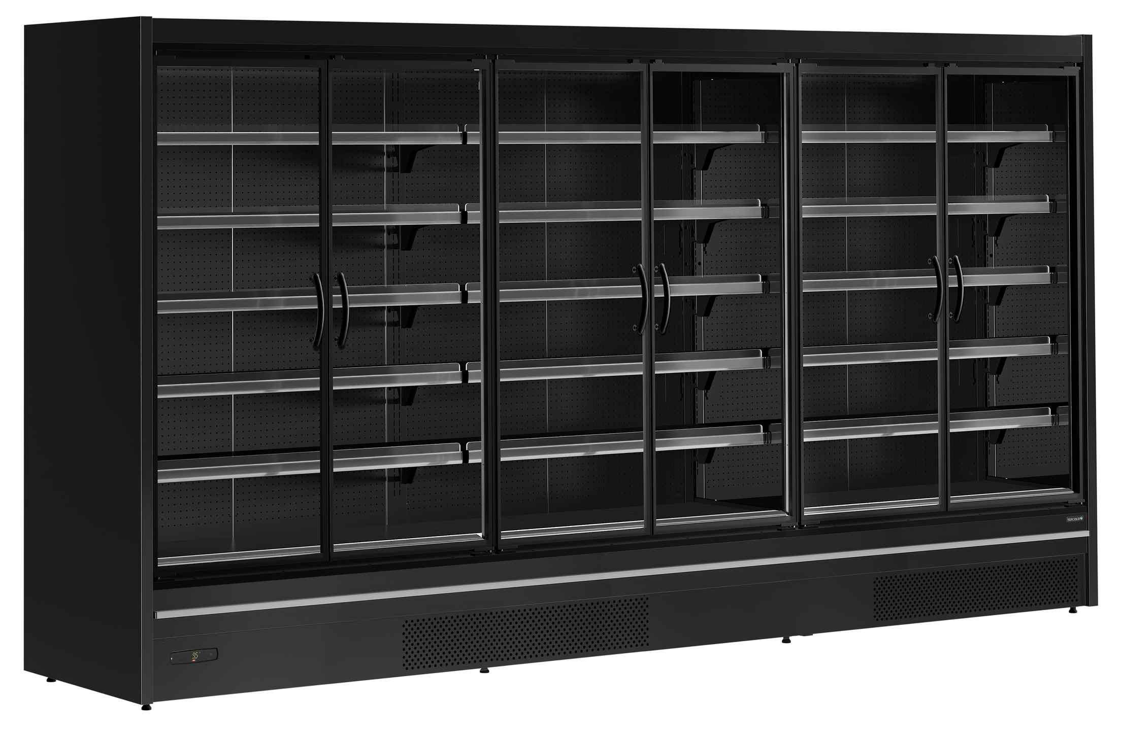 Vitrine réfrigérée professionnelle noire 6 portes vitrées positive - MDCA3750HB - Tefcold