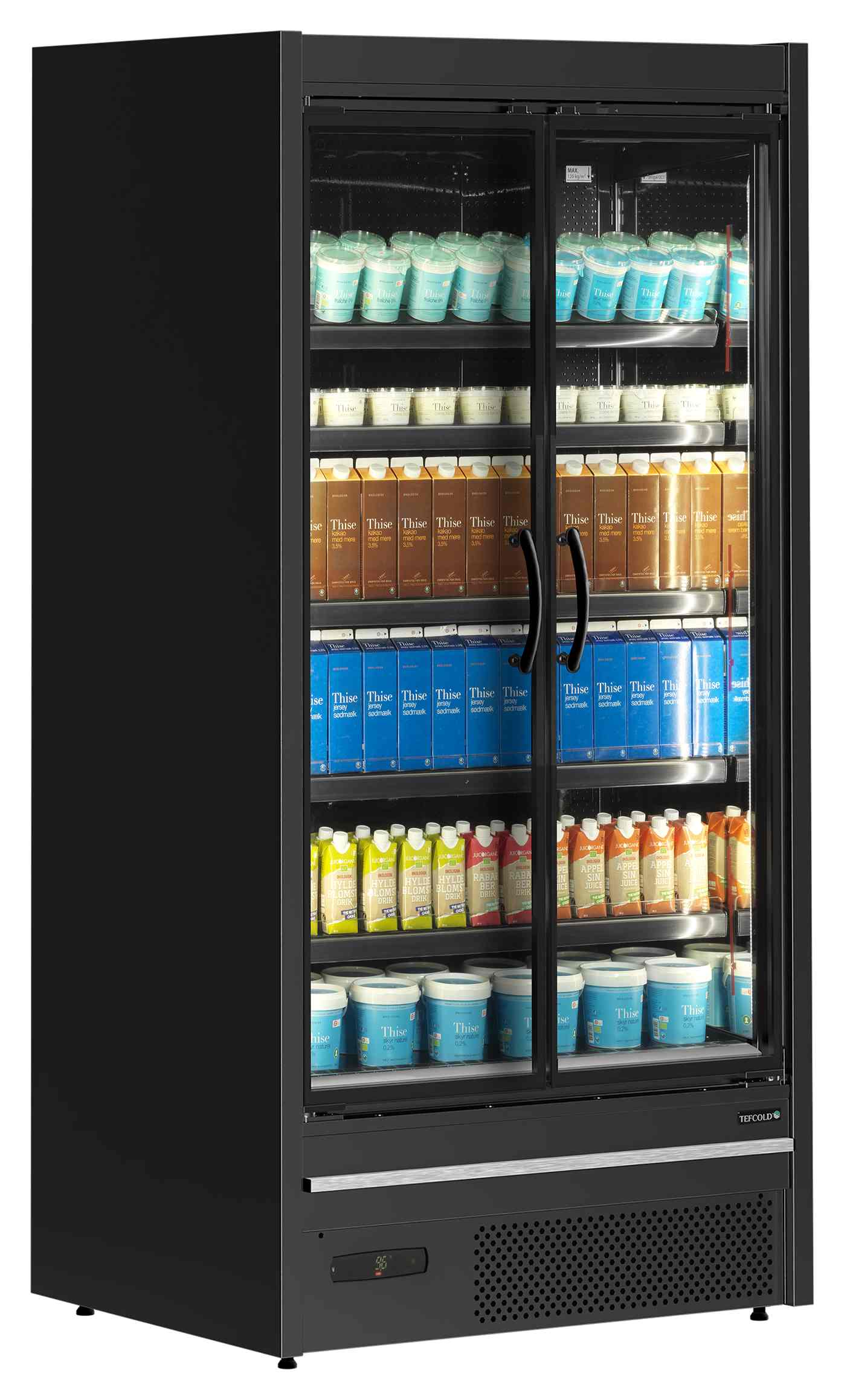 Vitrine réfrigérée professionnelle Noire 2 portes vitrées positive - MDCA937HB - Tefcold en cuisine professionnelle