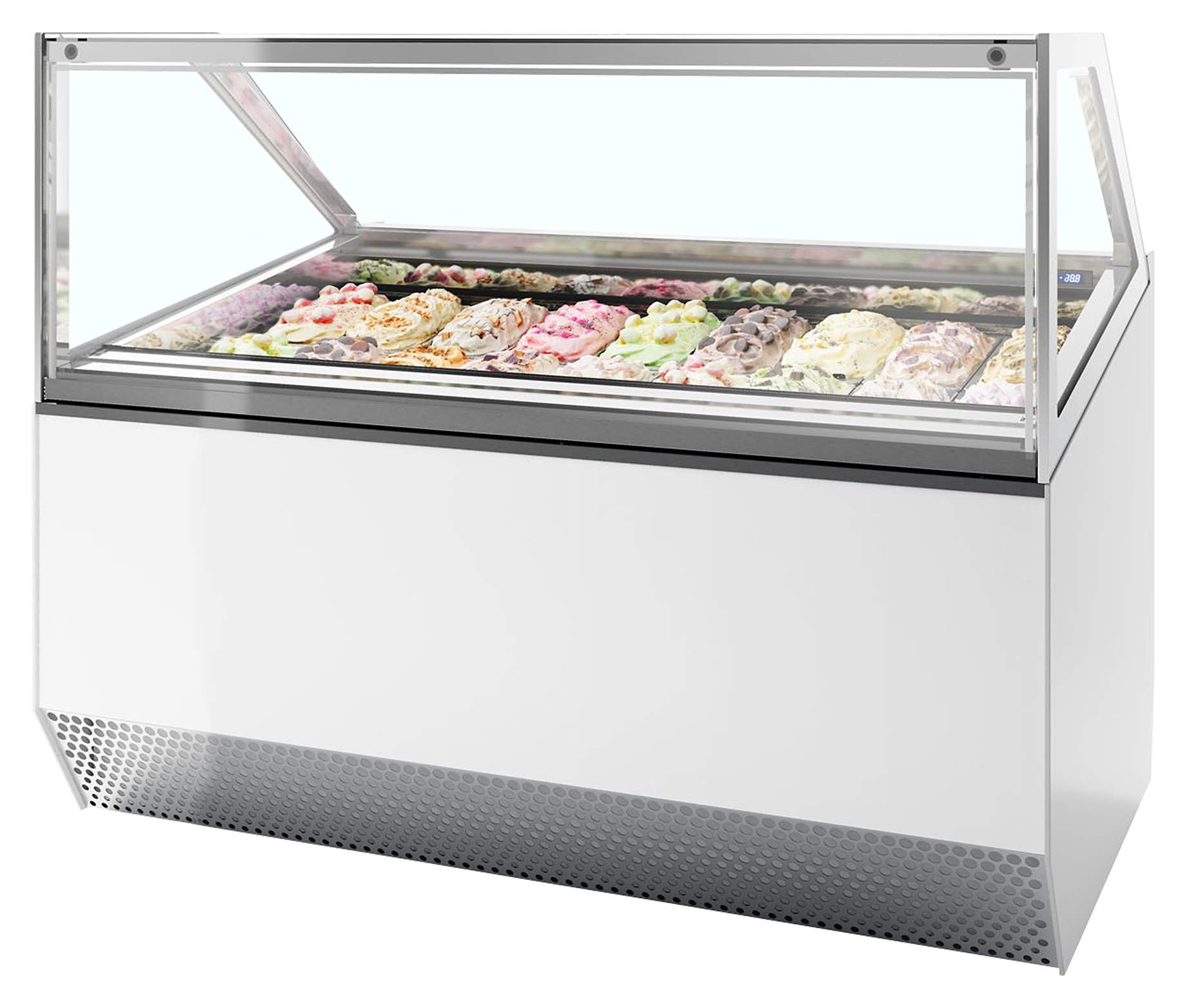 Vitrine professionnelle à froid ventilée pour 18 bacs de glace avec façade droite - MILLENNIUM ST18 - Tefcold