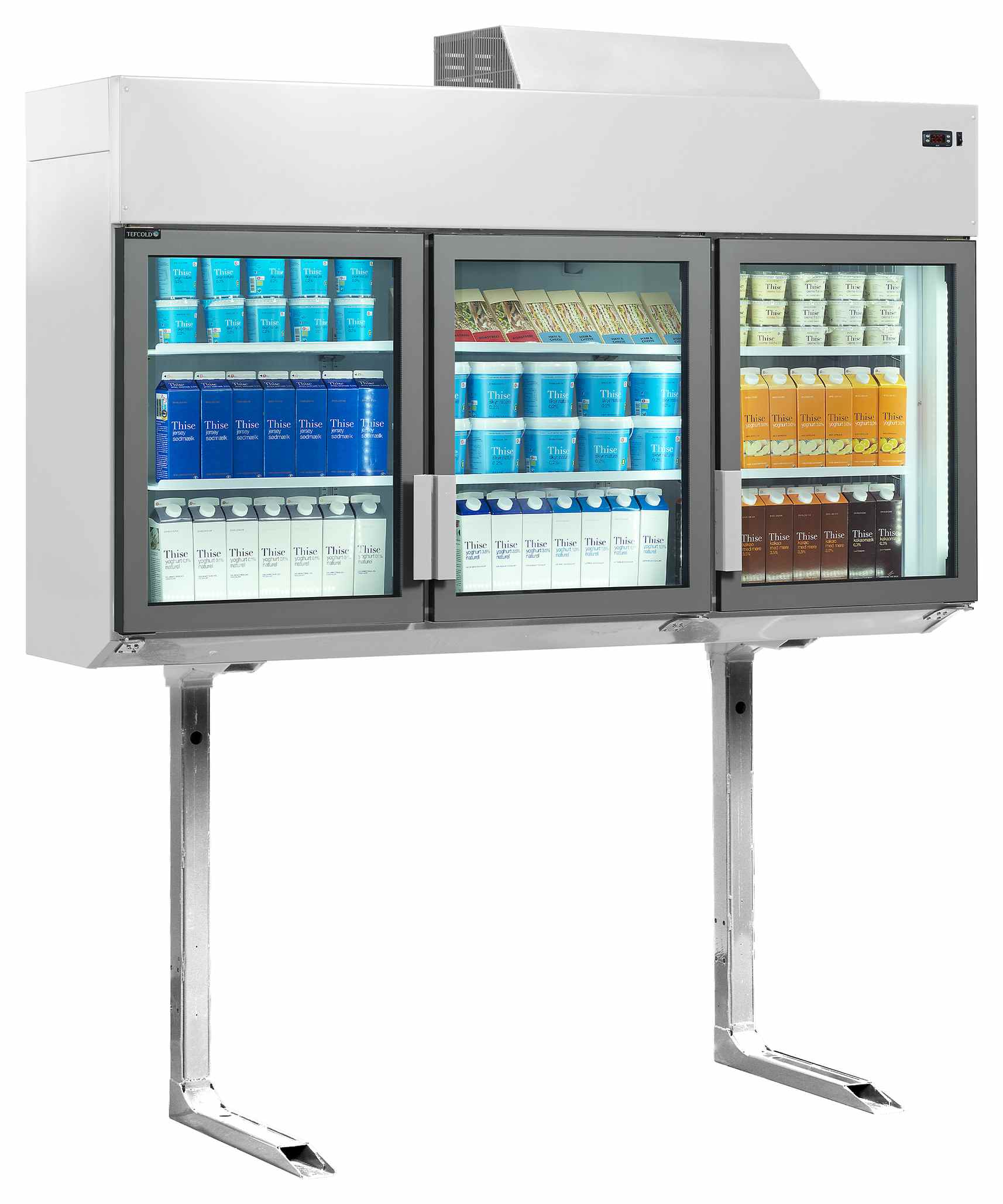 Congélateur-réfrigérateur professionnel blanc 3 portes vitrées positive et négative - MTF210 - Tefcold en cuisine professionnelle