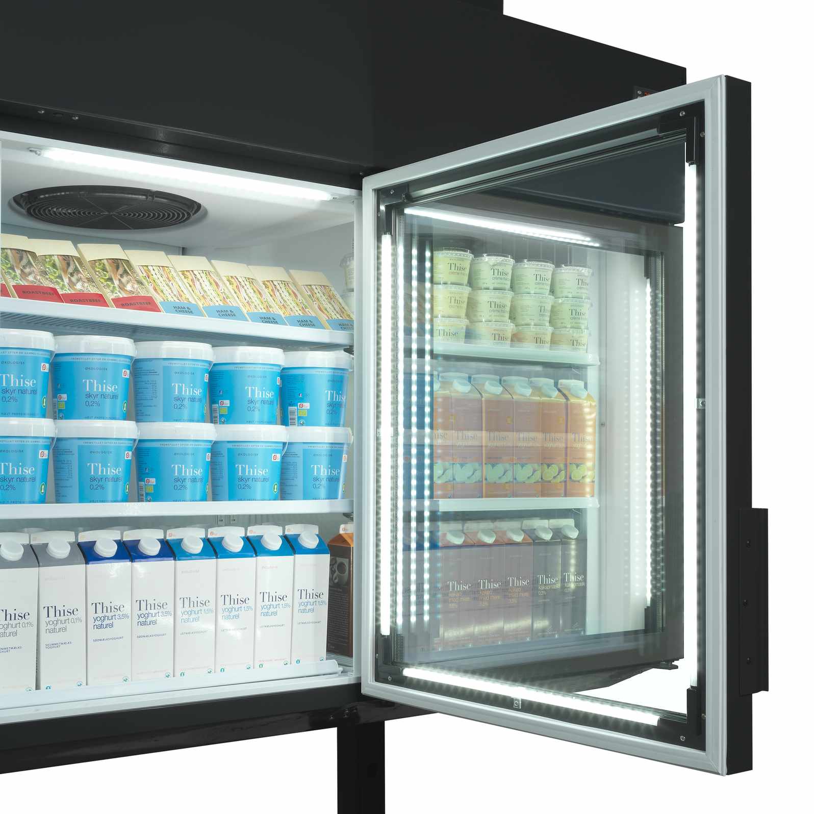 Armoire frigorifique professionnelle blanche 4 portes vitrées positive et négative - MTF250B - Tefcold en cuisine professionnelle