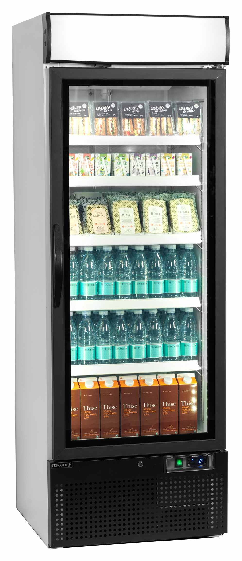 Meuble réfrigéré professionnel 1 porte vitrée Blanc positif - NC2500G - Tefcold en cuisine professionnelle