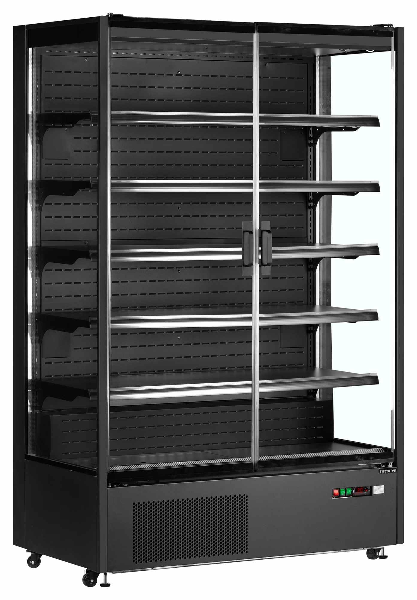 Vitrine réfrigérée professionnelle noire 2 portes vitrées positive - PC1250B - Tefcold