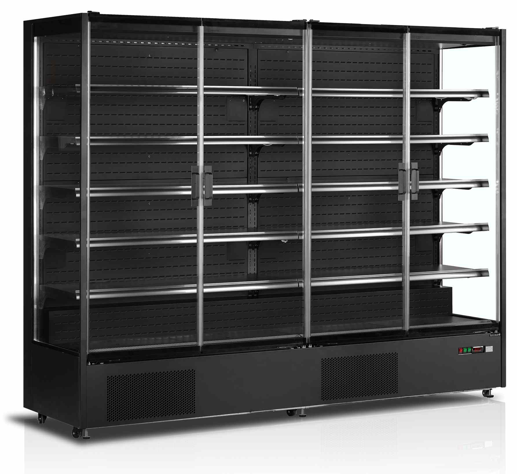Vitrine réfrigérée noire 4 portes vitrées positive - PC2500B - Tefcold