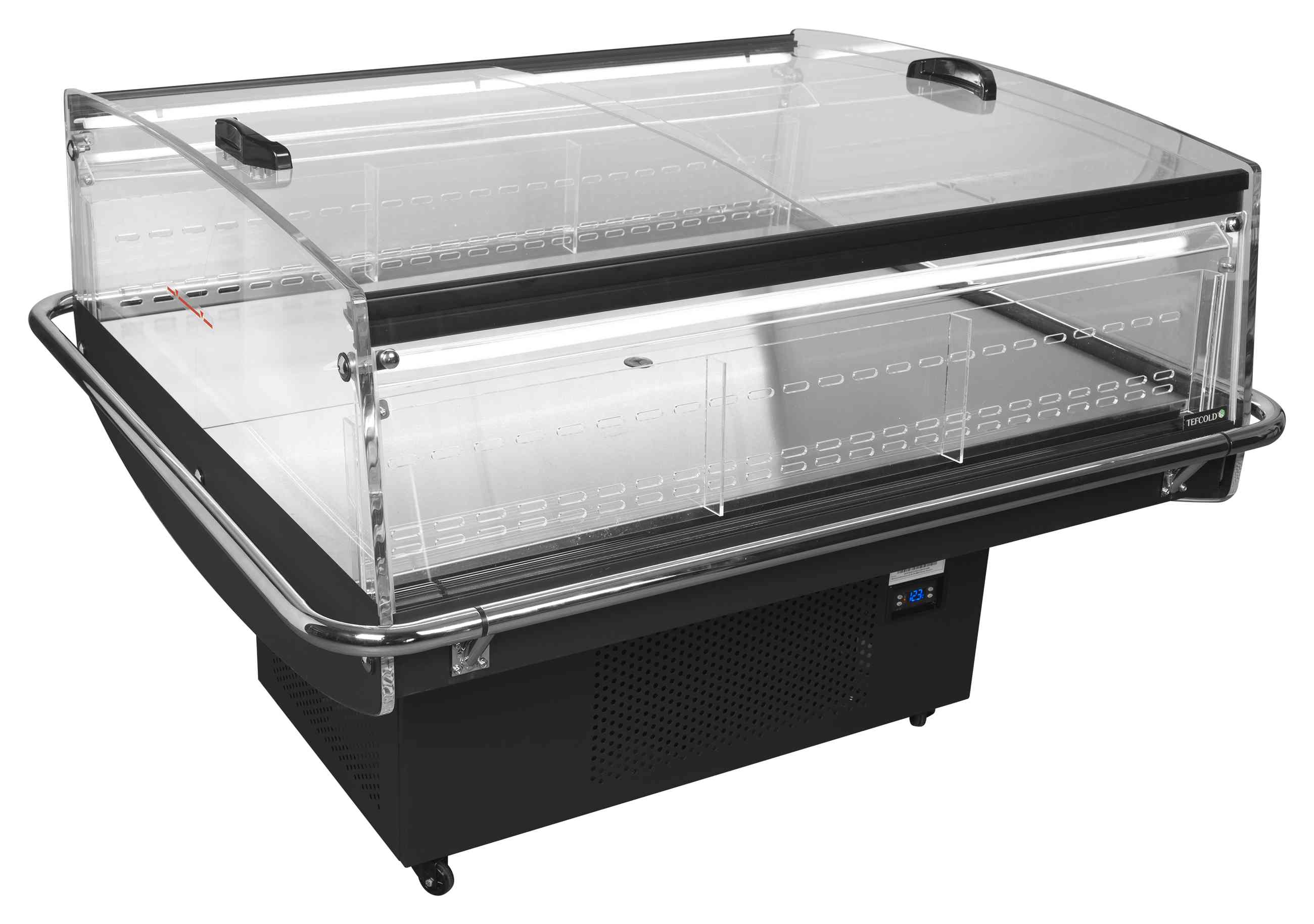 Vitrine réfrigérée professionnelle noire positive 190 L à couvercles vitrés - PDC126 VS SL LED - Tefcold