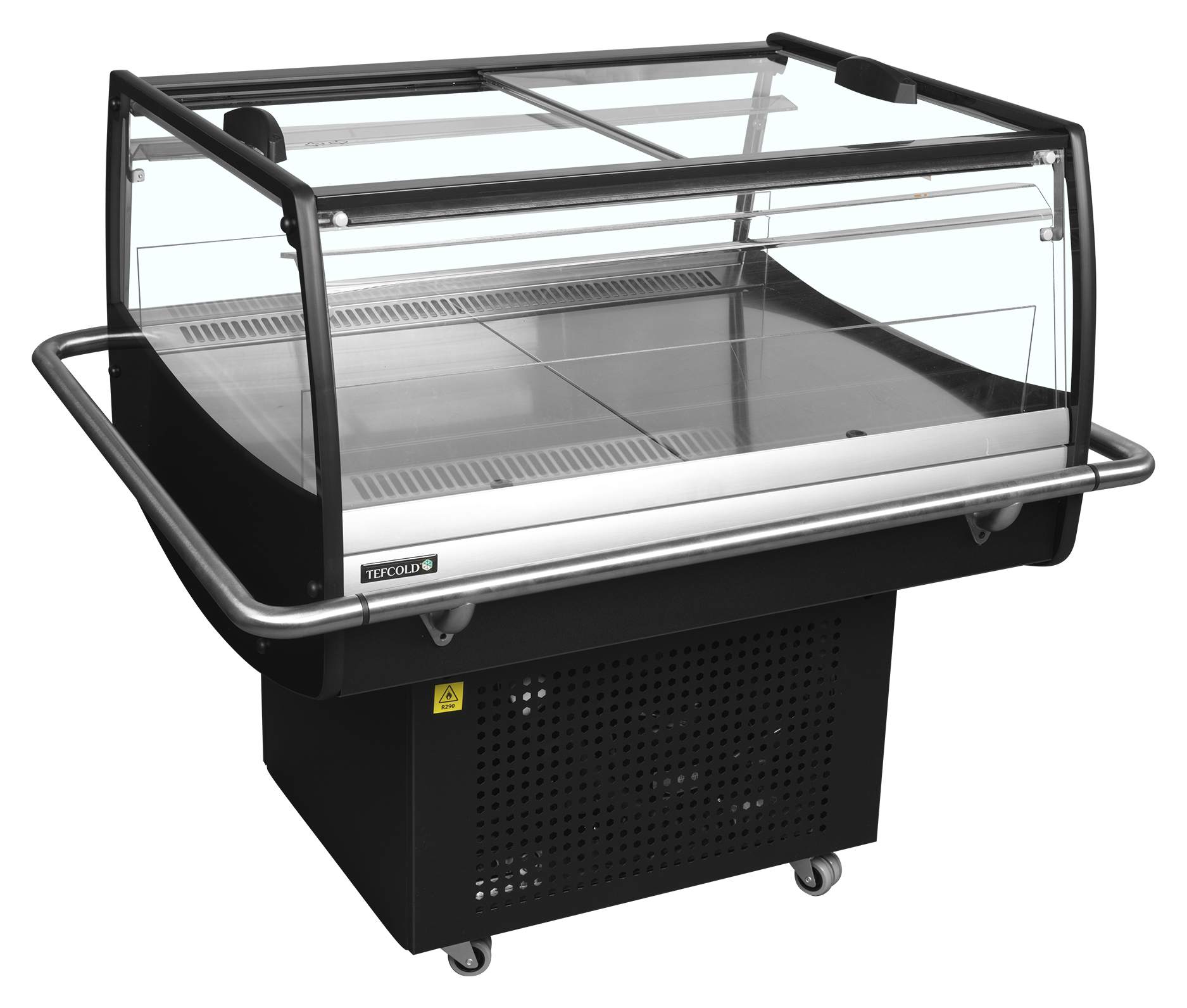 Réfrigérateur professionnel noir 105 L positif couvercles vitrés coulissants - PDC90SL-2 - Tefcold