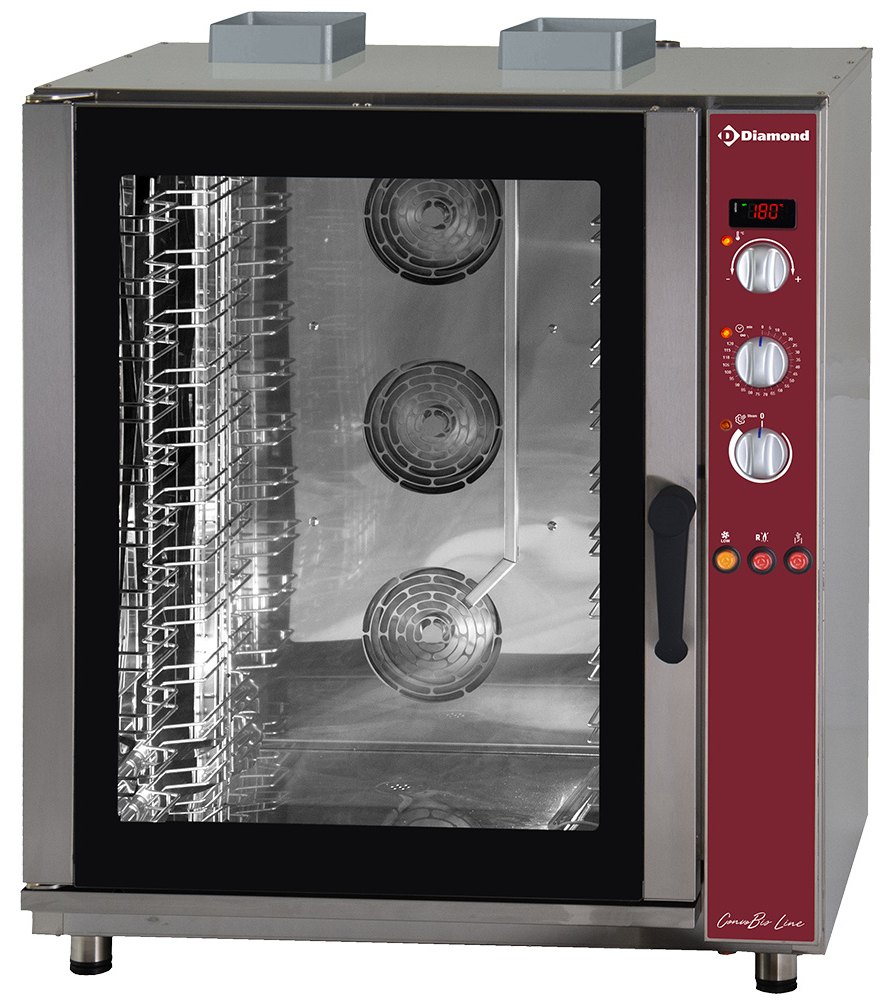 Four à convection professionnel gaz 11 niveaux EN 600x400 humidificateur automatique - PFG-111/S - Diamond