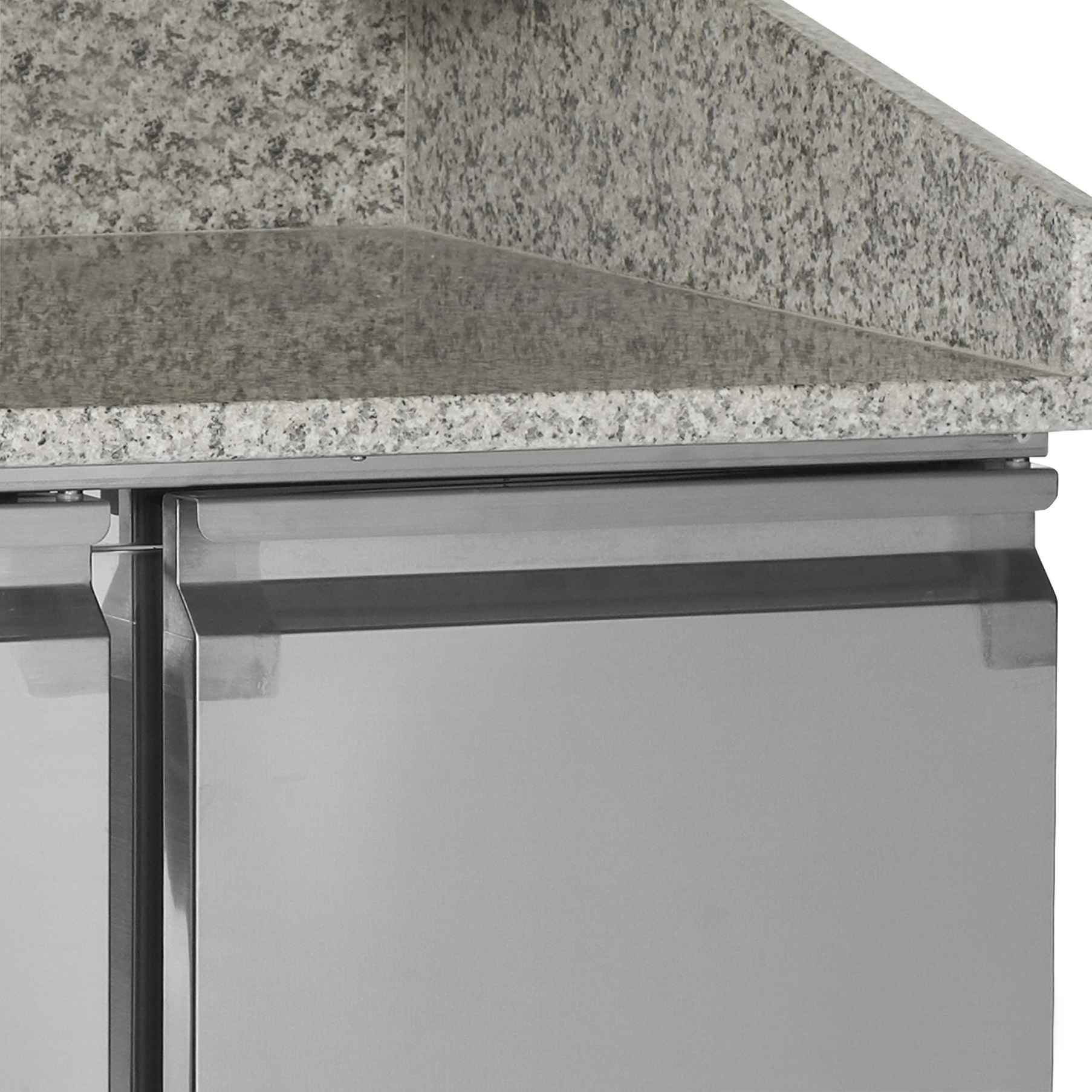 Comptoir gastronorm professionnel avec dessus en granite 3 portes pleines positif - PT1365 - Tefcold en cuisine professionnelle