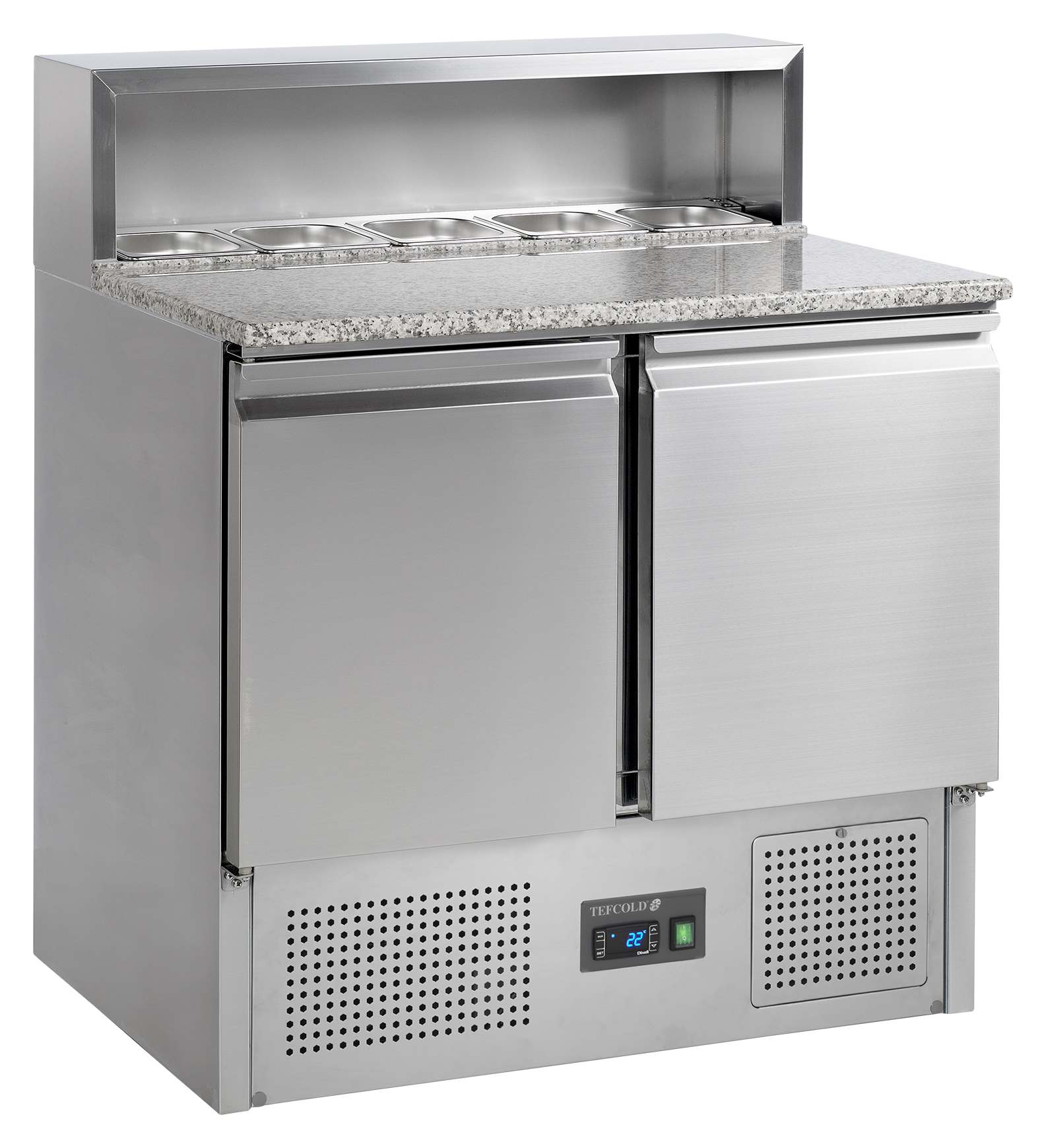 Équipement professionnel dessus granite 2 portes pleines positif - PT920 - Tefcold