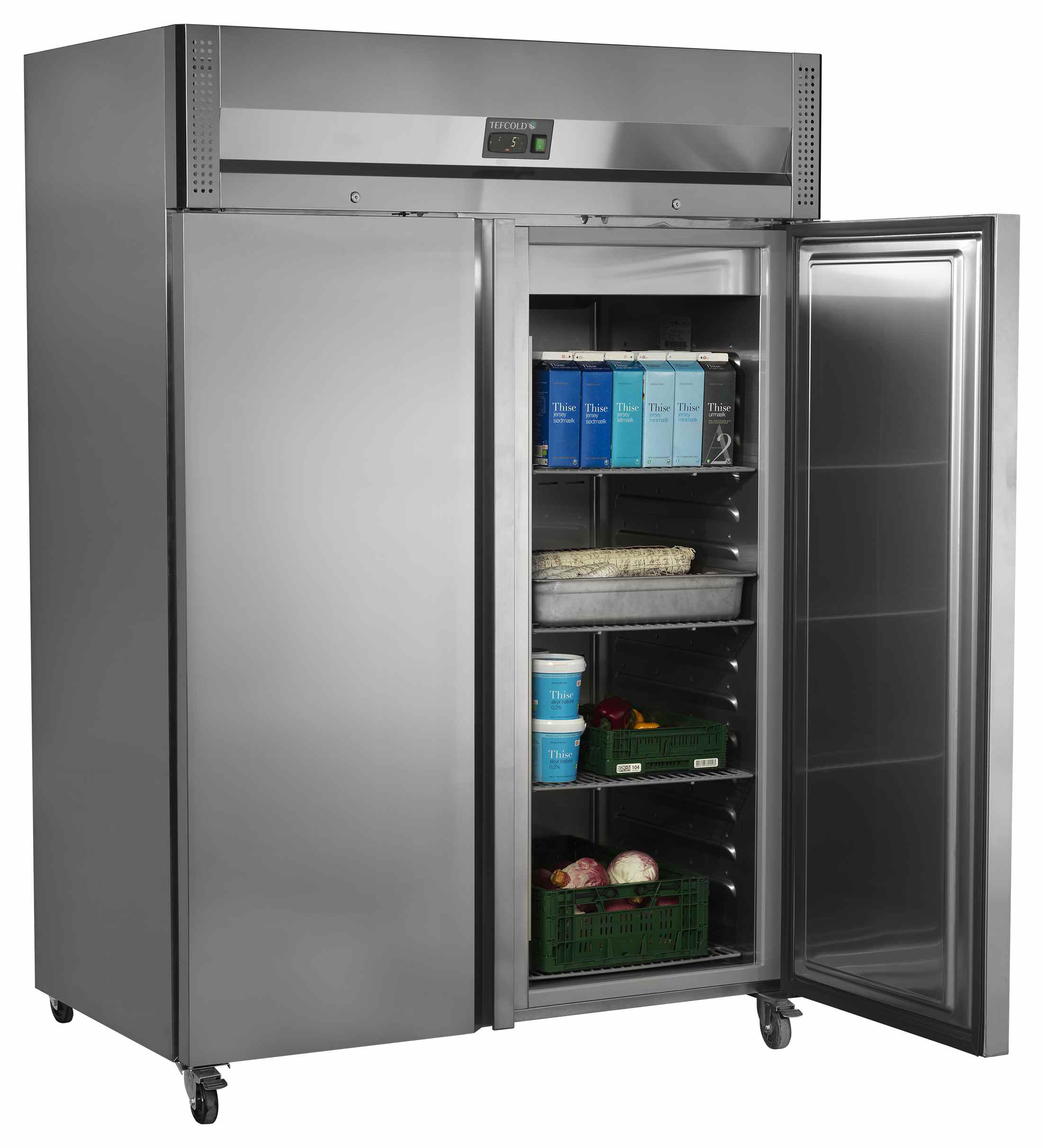 Réfrigérateur professionnel 2 portes en acier inoxydable 954 litres positif - RK1420X1 - Tefcold en cuisine professionnelle