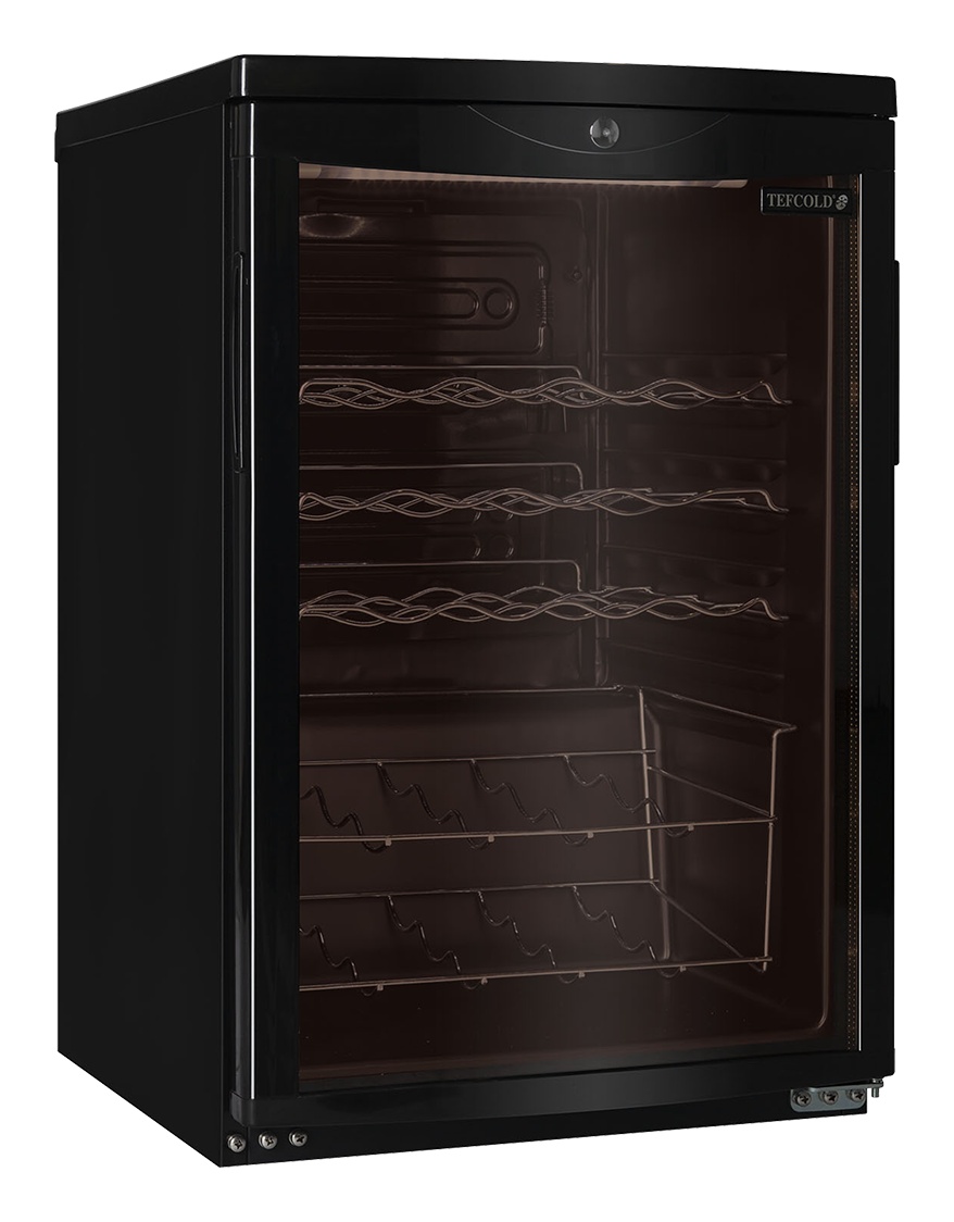 Cave à vin professionnelle sous comptoir 1 porte vitrée positive 85 L - SC85 BLACK - Tefcold