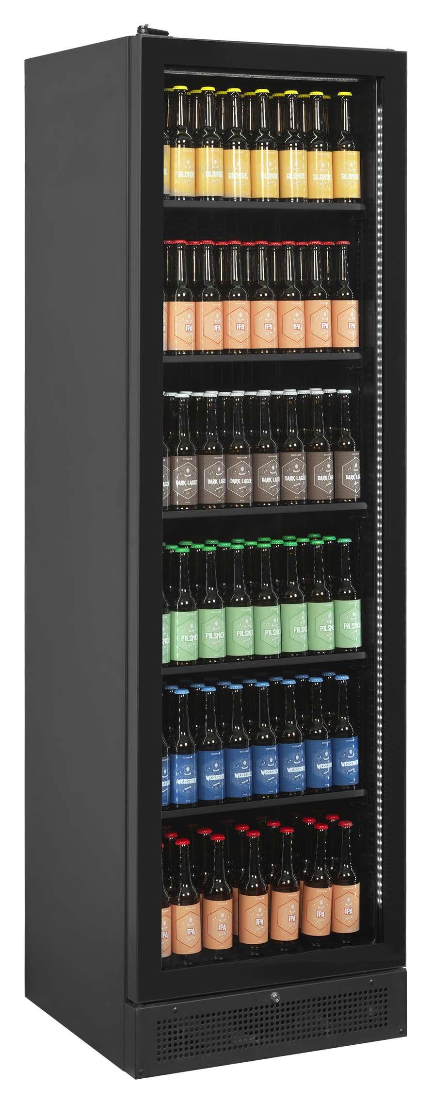 Réfrigérateur professionnel à boissons 1 porte vitrée noir positif - SCU1425 FRAMELESS L/H - Tefcold en cuisine professionnelle