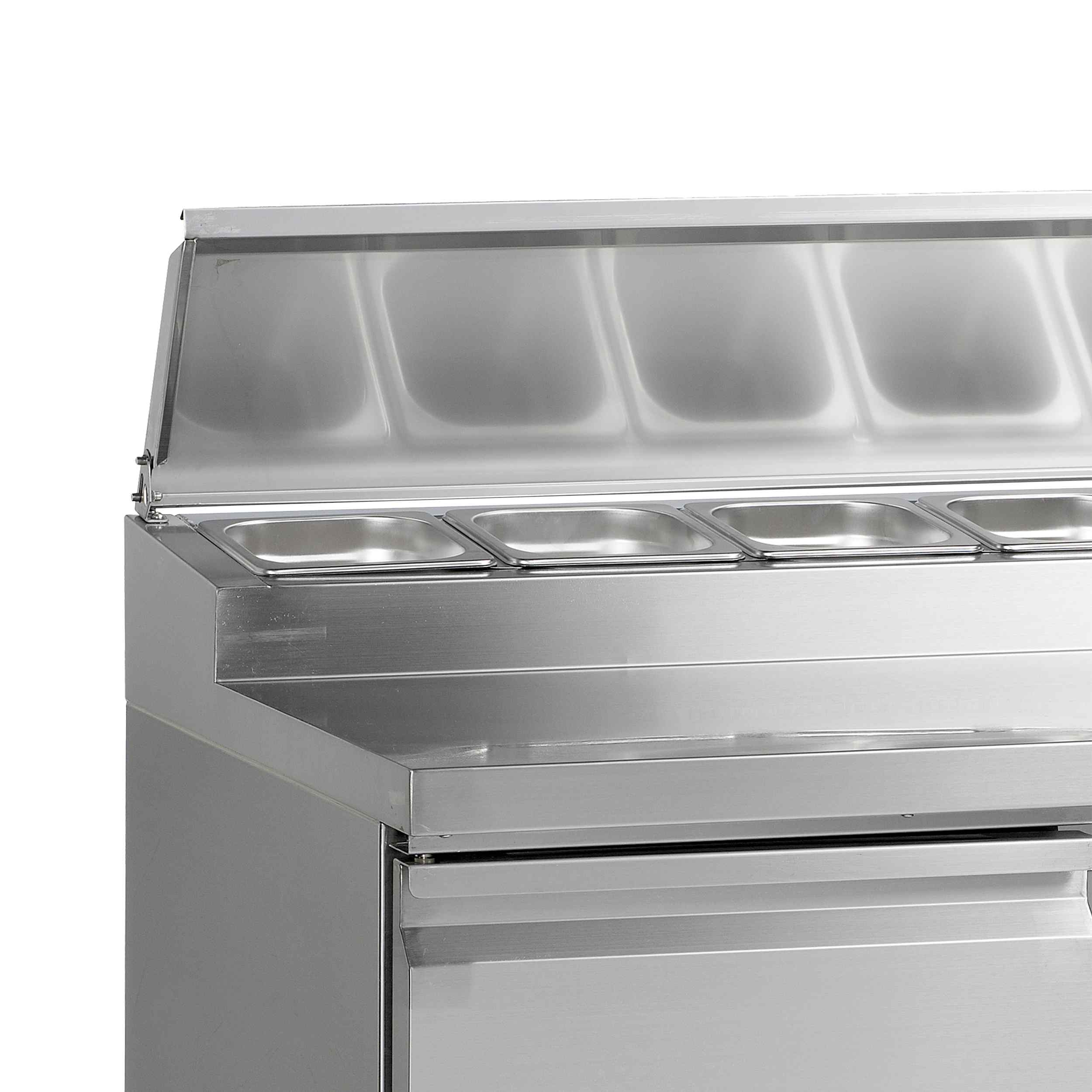 Comptoir réfrigéré professionnel 2 portes pleines capacité GN1/6 positif - SS920 - Tefcold en cuisine professionnelle