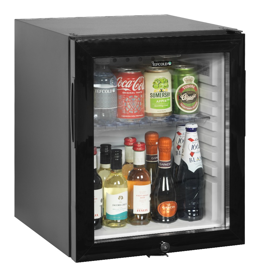Minibar professionnelle à porte vitrée noire positive 24 litres - TM35GC - Tefcold