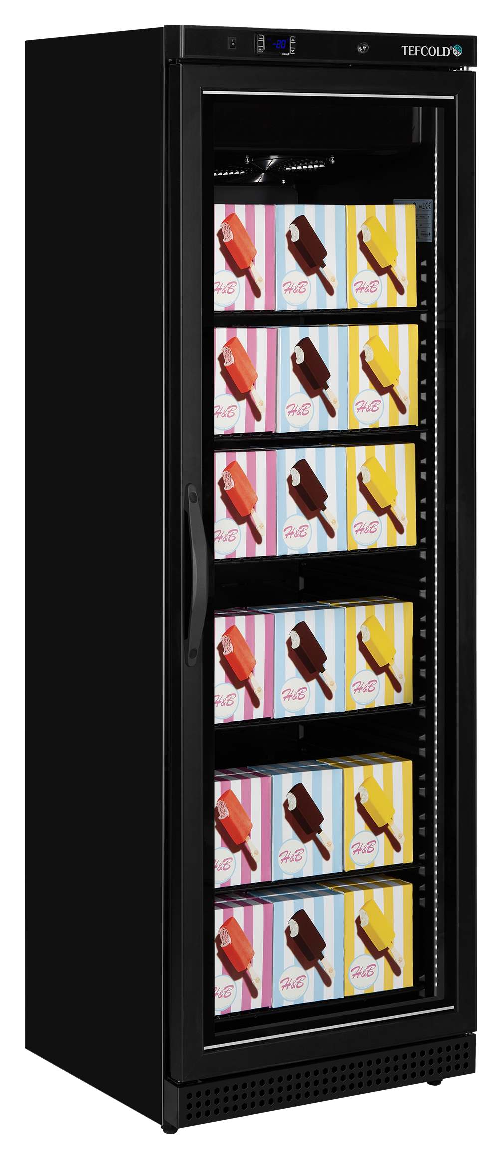 Congélateur professionnel noir 1 porte vitrée négatif - UF400VGB - Tefcold