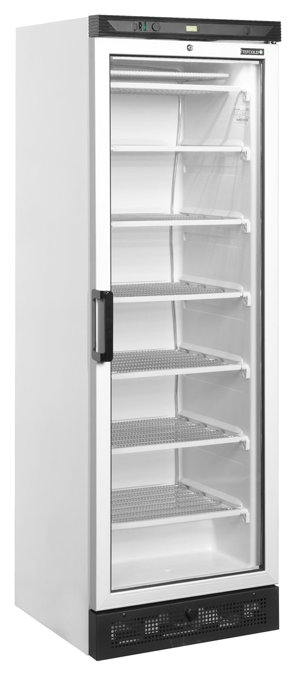 Vitrine négative professionnelle 1 porte vitrée chromé 270 L - UFFS371G - Tefcold