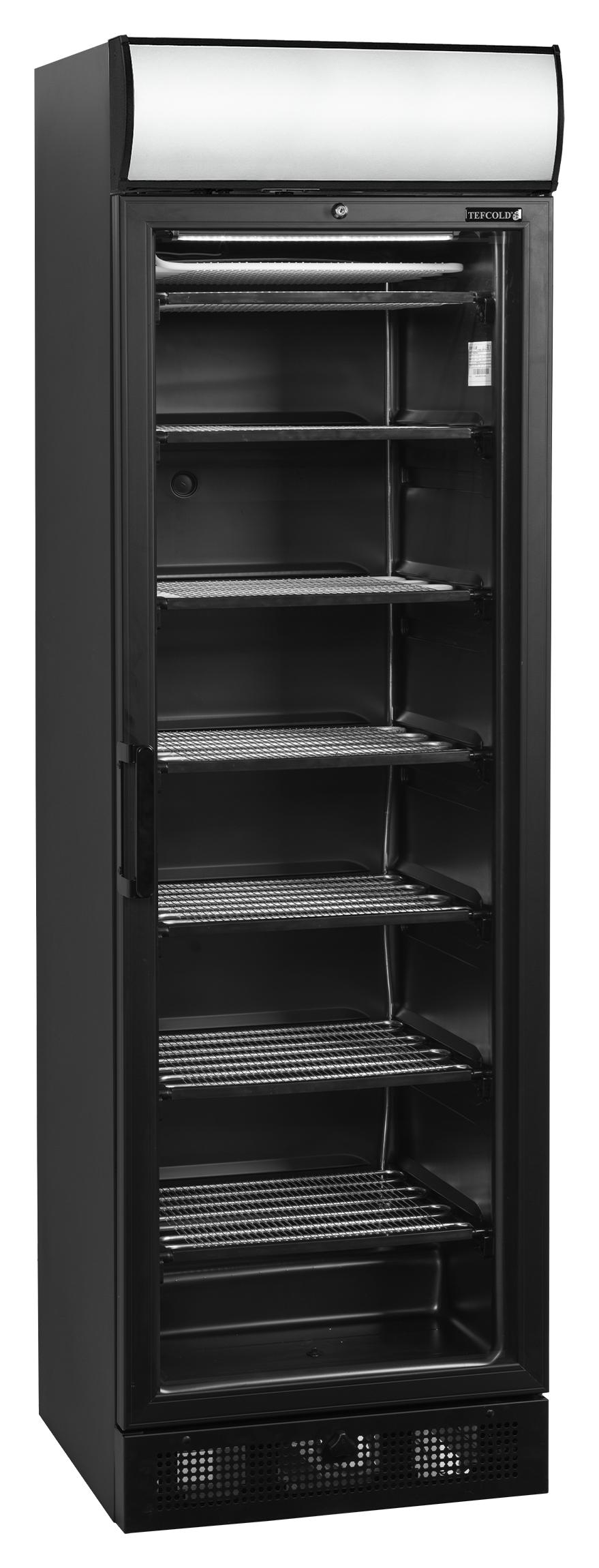 Vitrine négative professionnelle 1 porte vitrée chromé 270 l - UFSC371GCP Black - Tefcold