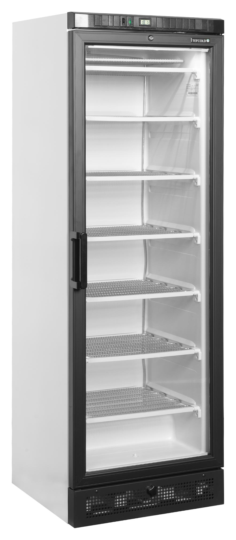 Vitrine professionnelle négative à porte vitrée chauffée chromé 270 l - UFSC371G - Tefcold