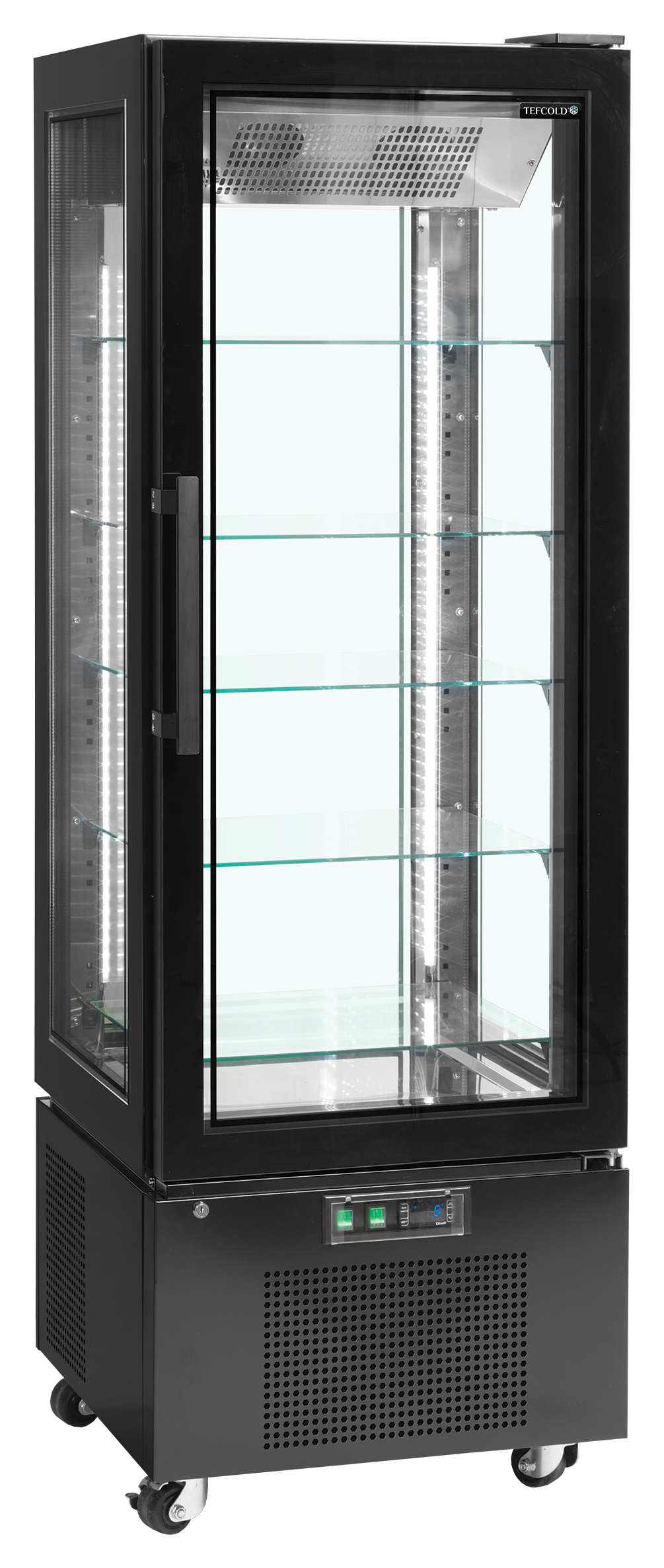 Armoire réfrigérée professionnelle 1 porte vitrée noire capacité 248 L - UPD400-C - Tefcold