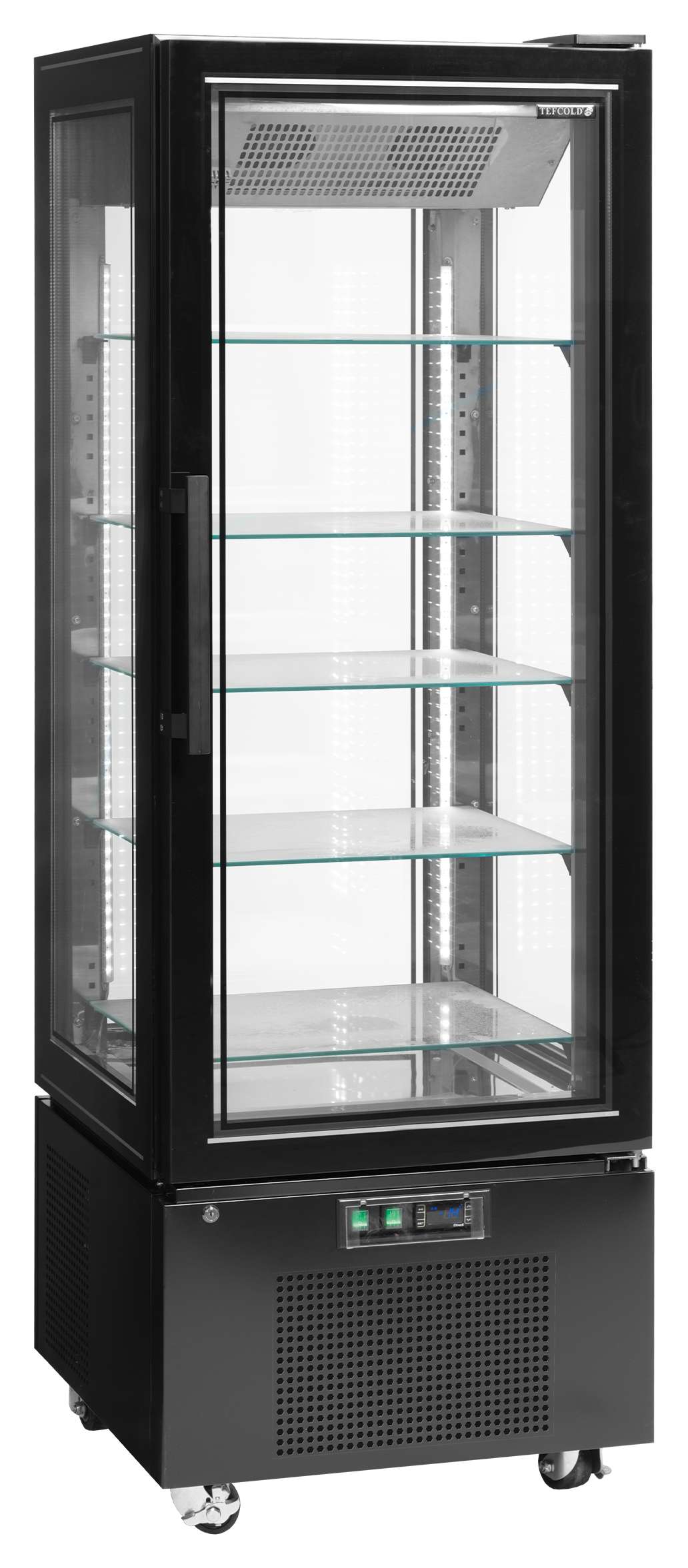 Armoire négative professionnelle 1 porte vitrée noire capacité 248 litres - UPD400-F - Tefcold