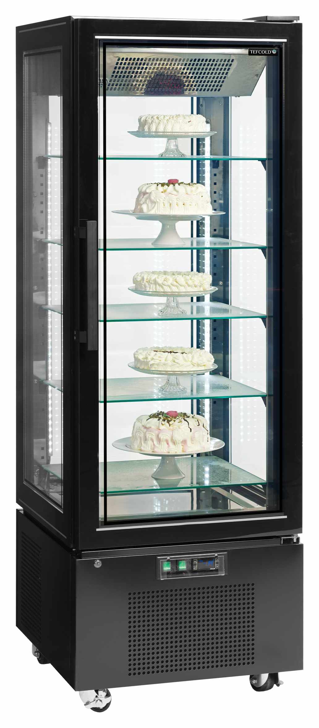 Armoire négative professionnelle 1 porte vitrée noire capacité 248 litres - UPD400-F - Tefcold en cuisine professionnelle