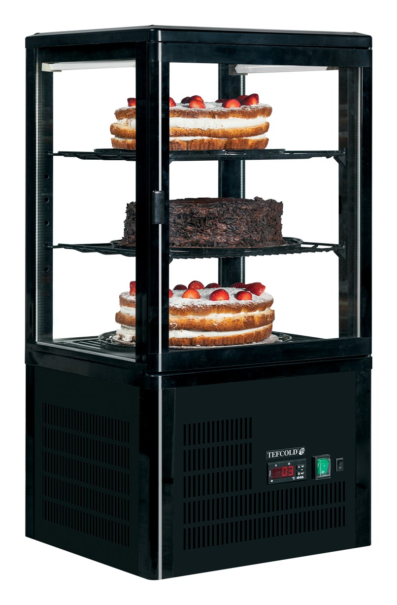 Vitrine réfrigérée professionnelle 1 porte vitrée noire 58 l - UPD60-BLACK - Tefcold en cuisine professionnelle