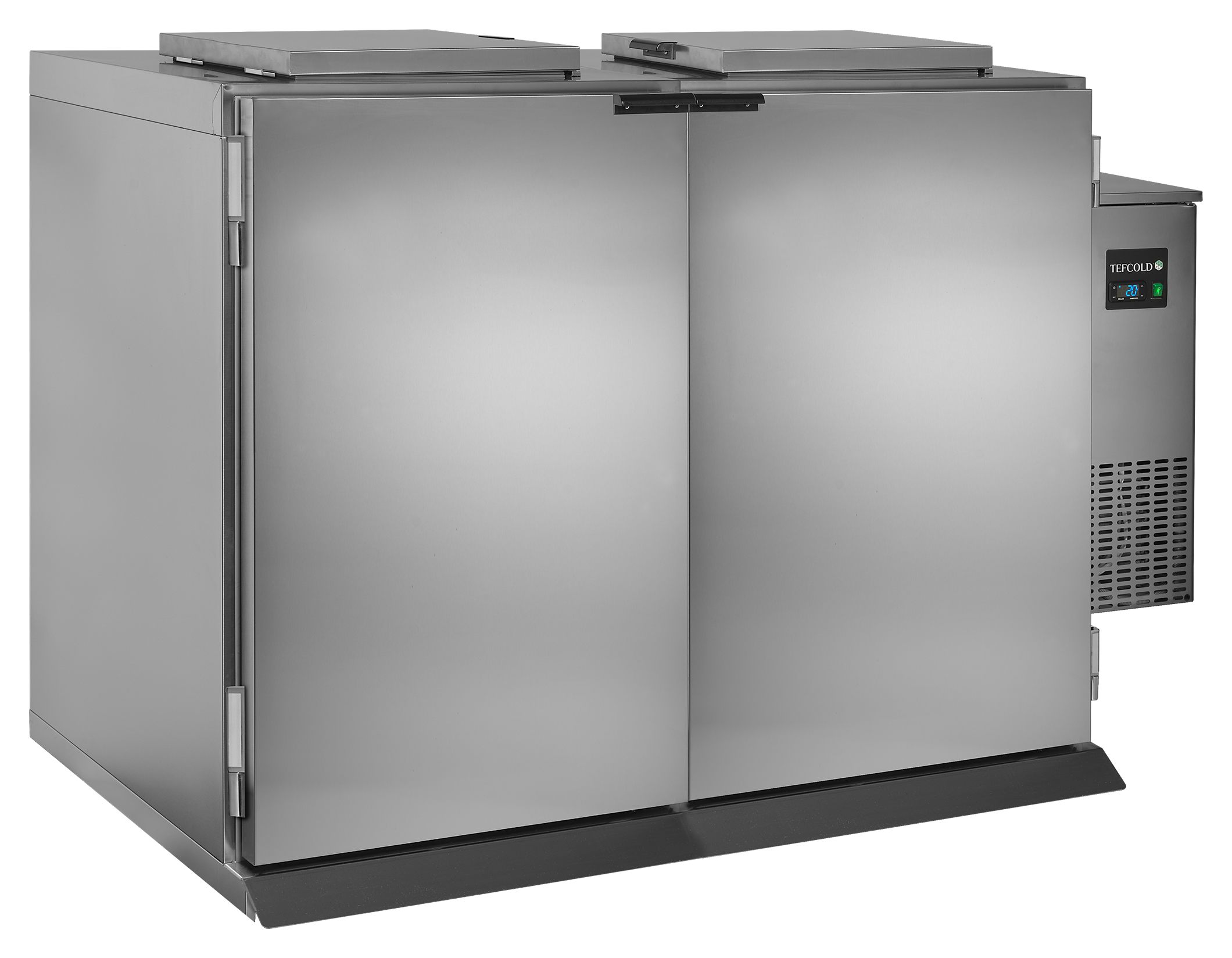 Poubelle réfrigérée professionnelle pour 2 conteneurs de 120 l / 240 l 2 portes pleines - WBC 480 - Tefcold