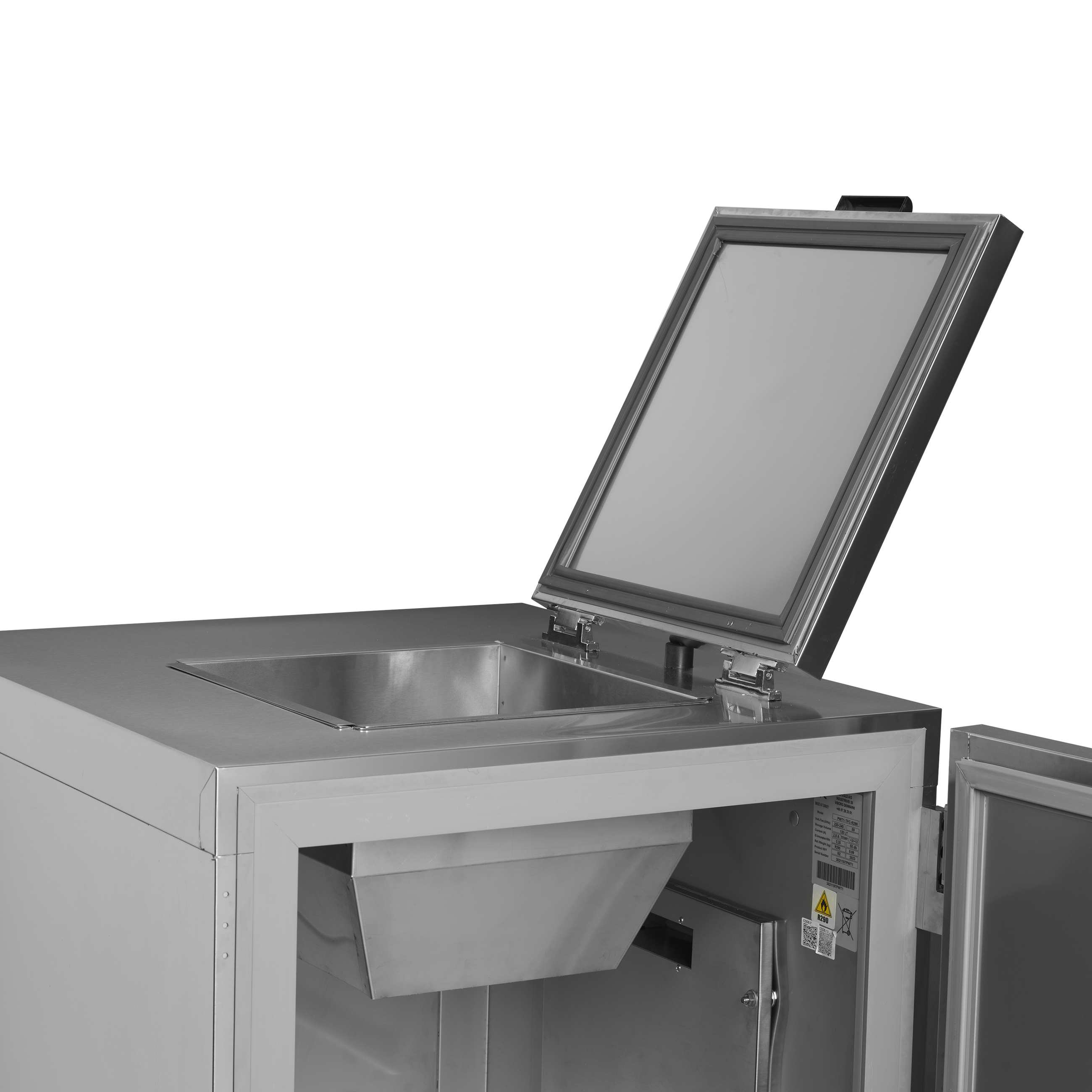 Poubelle réfrigérée professionnelle pour 2 conteneurs de 120 l / 240 l 2 portes pleines - WBC 480 - Tefcold en cuisine professionnelle