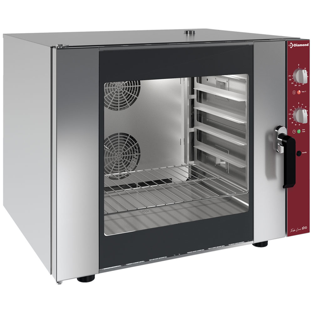 Four à convection professionnel électrique triphasé 6 niveaux GN 1/1 humidificateur manuel - CGE611-BQ - Diamond